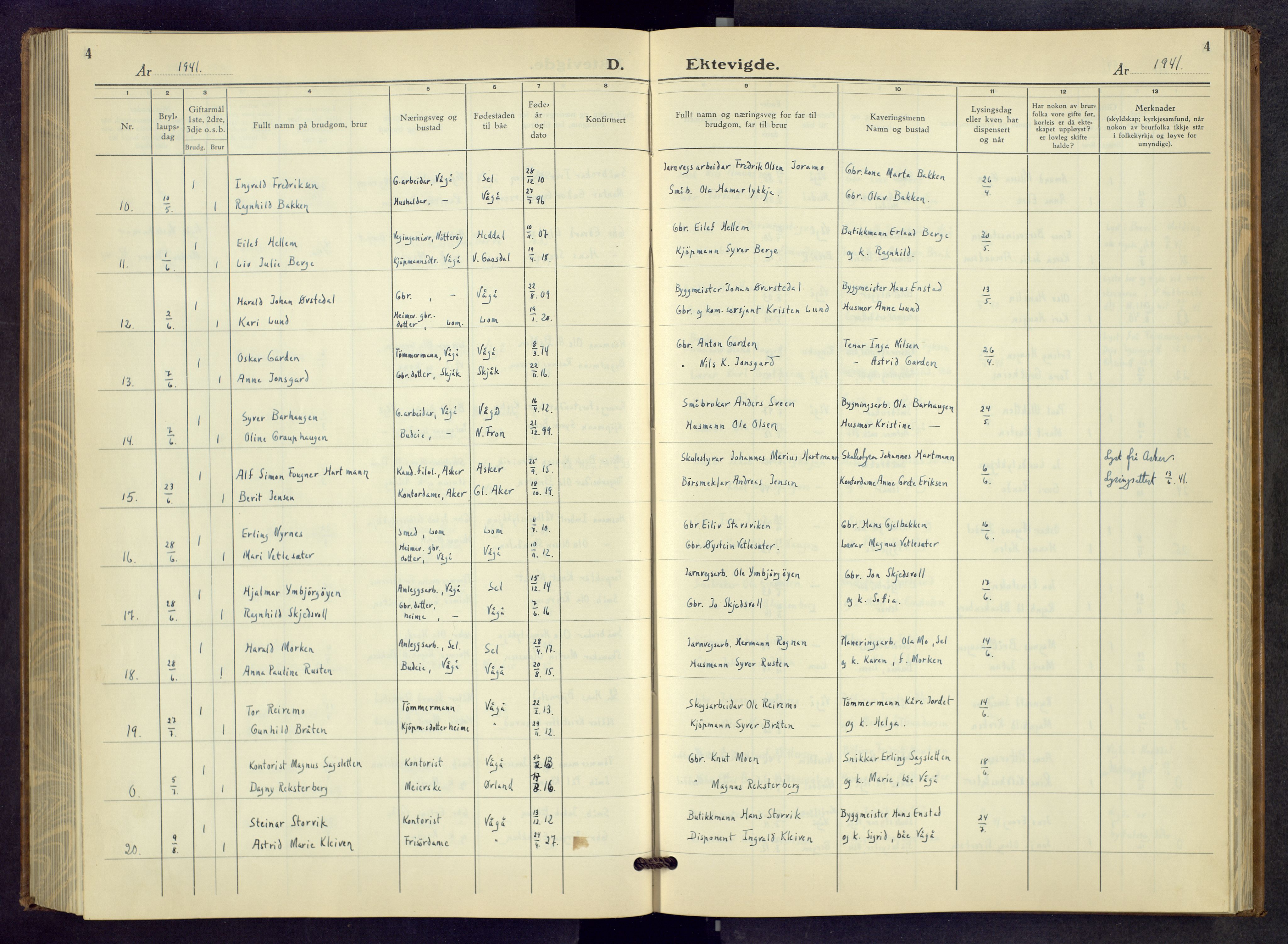 Vågå prestekontor, AV/SAH-PREST-076/H/Ha/Hab/L0003: Parish register (copy) no. 3, 1940-1961, p. 4