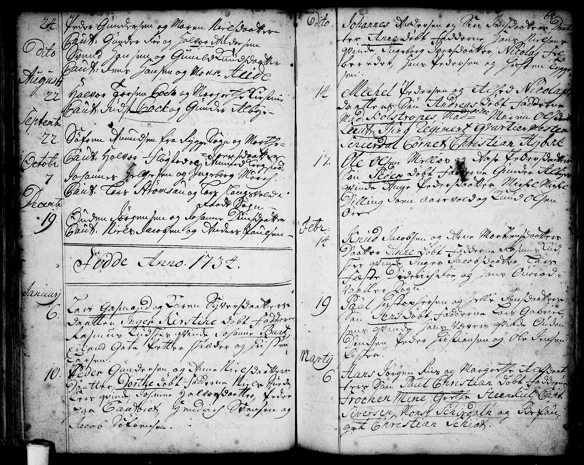 Moss prestekontor Kirkebøker, AV/SAO-A-2003/F/Fa/L0001: Parish register (official) no. I 1, 1725-1752, p. 64