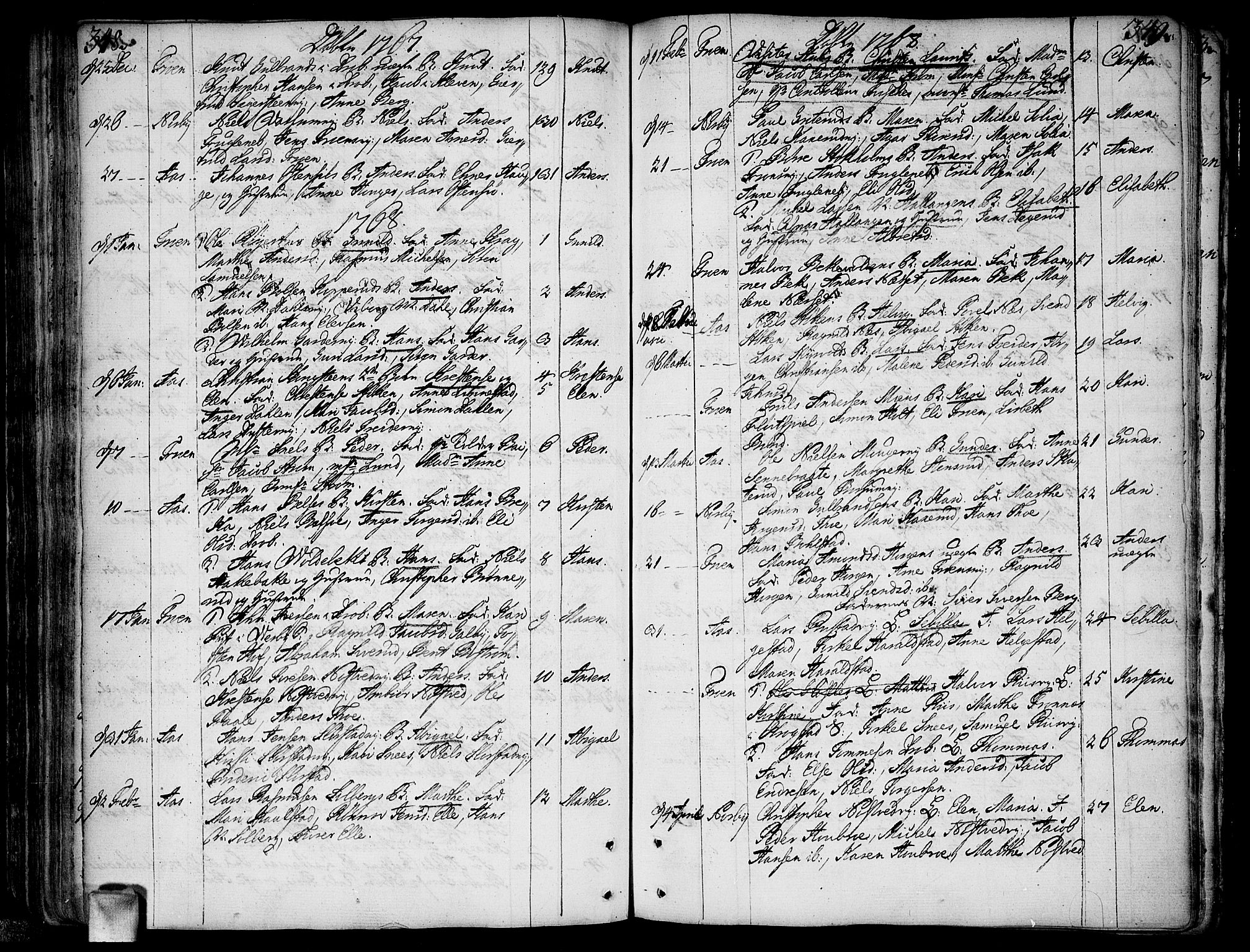 Ås prestekontor Kirkebøker, SAO/A-10894/F/Fa/L0001: Parish register (official) no. I 1, 1742-1778, p. 348-349