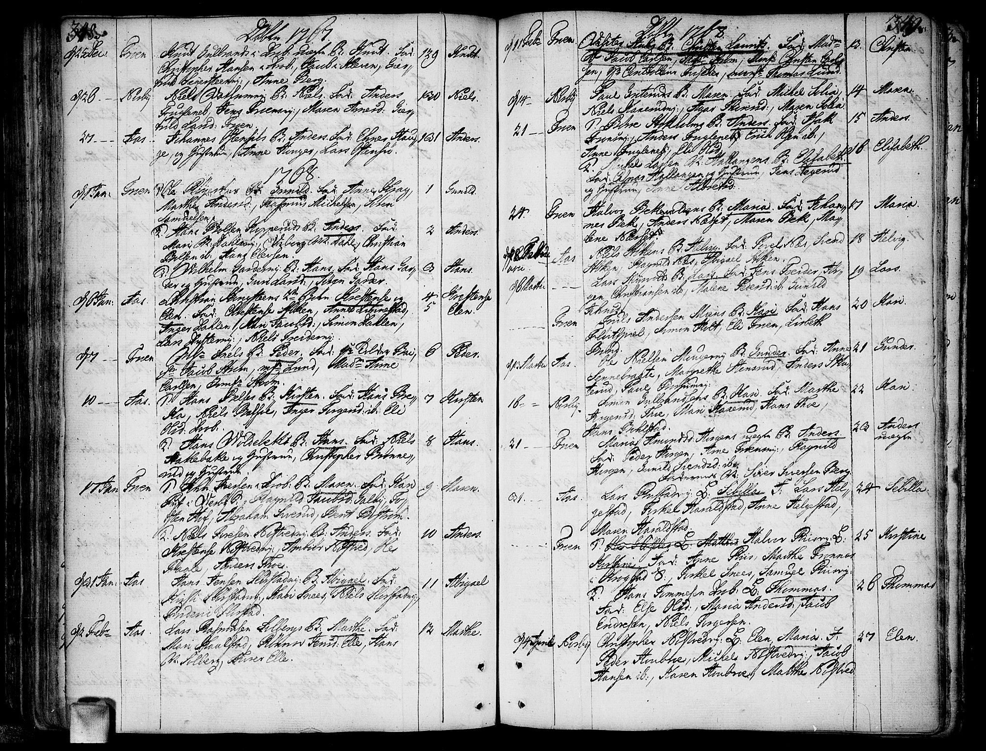 Ås prestekontor Kirkebøker, AV/SAO-A-10894/F/Fa/L0001: Parish register (official) no. I 1, 1742-1778, p. 348-349