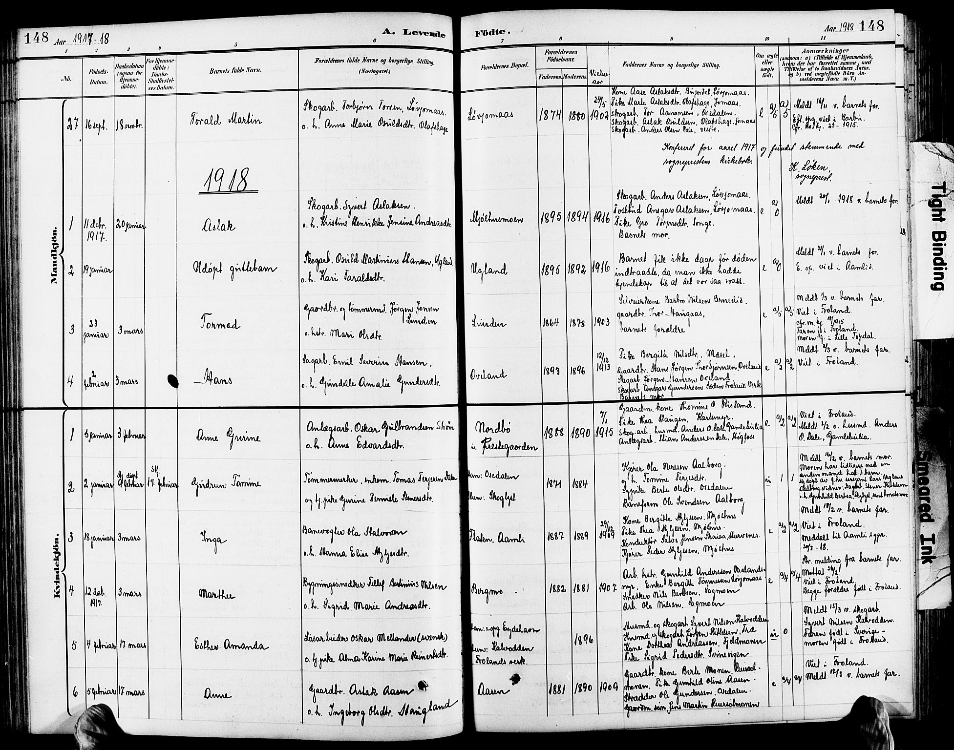 Froland sokneprestkontor, SAK/1111-0013/F/Fb/L0010: Parish register (copy) no. B 10, 1893-1920, p. 148