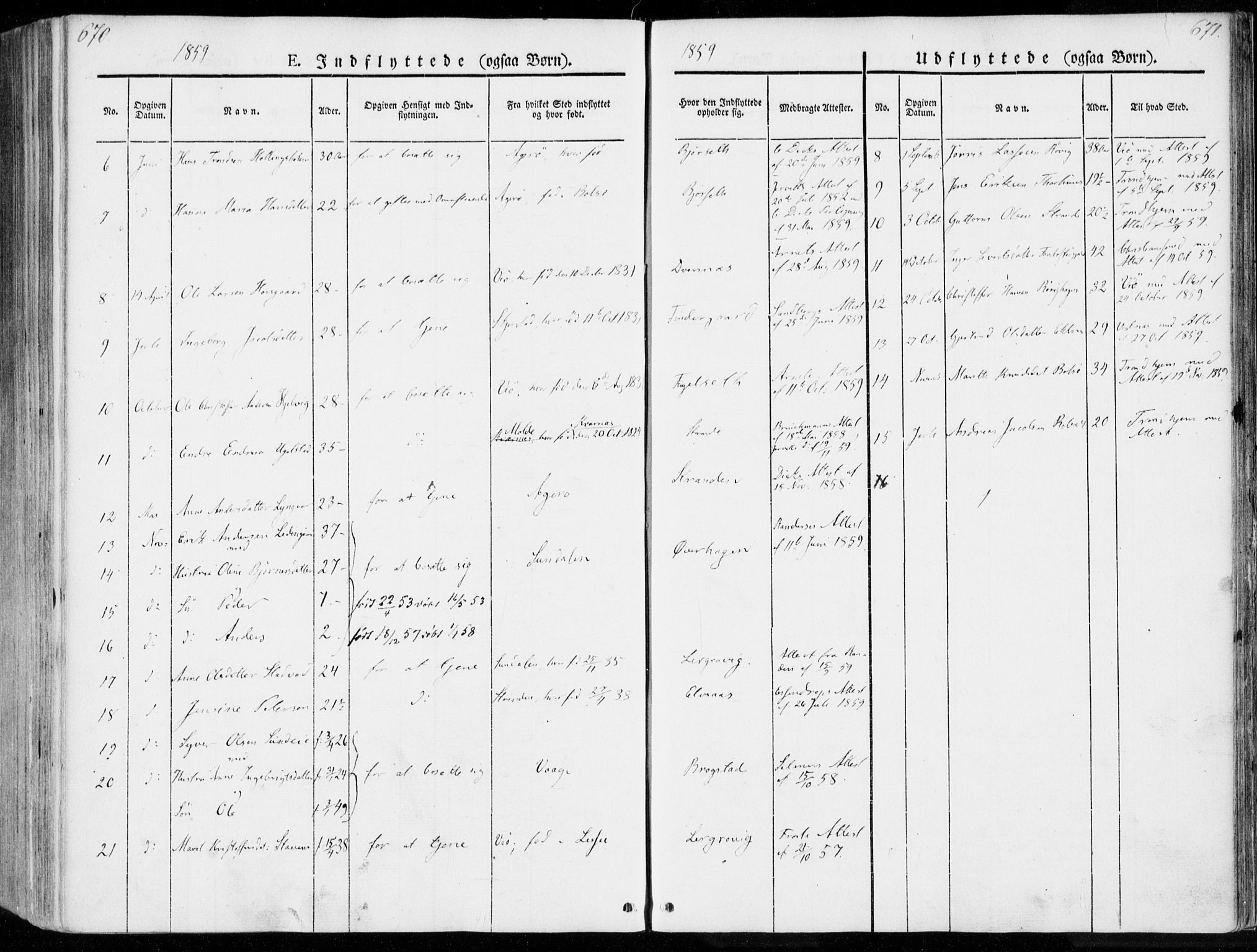 Ministerialprotokoller, klokkerbøker og fødselsregistre - Møre og Romsdal, SAT/A-1454/555/L0653: Parish register (official) no. 555A04, 1843-1869, p. 670-671