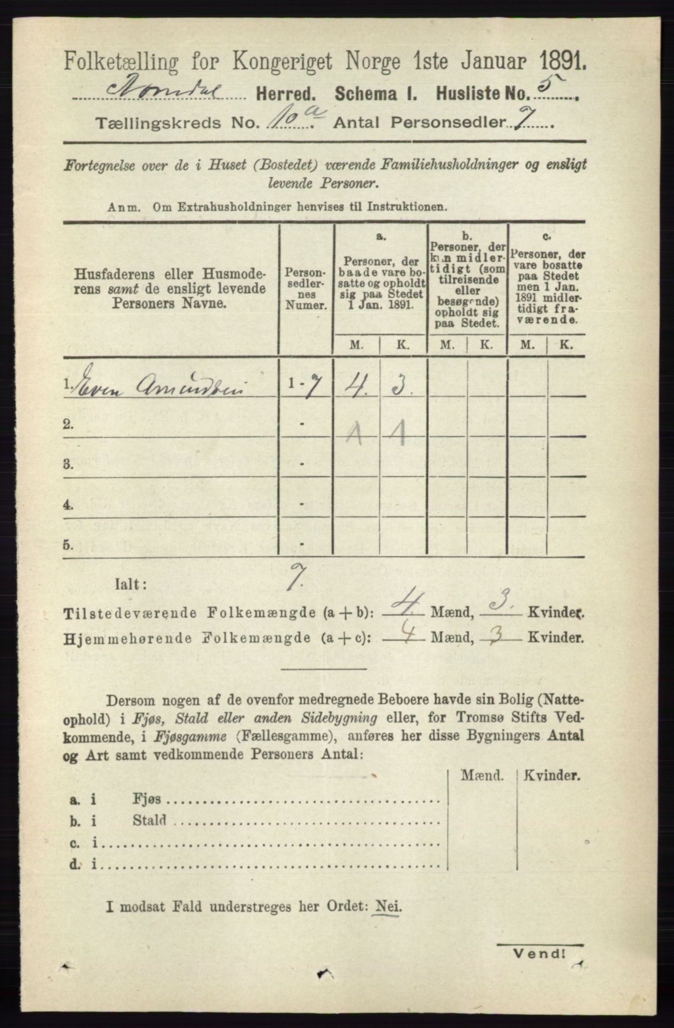 RA, 1891 census for 0416 Romedal, 1891, p. 4726