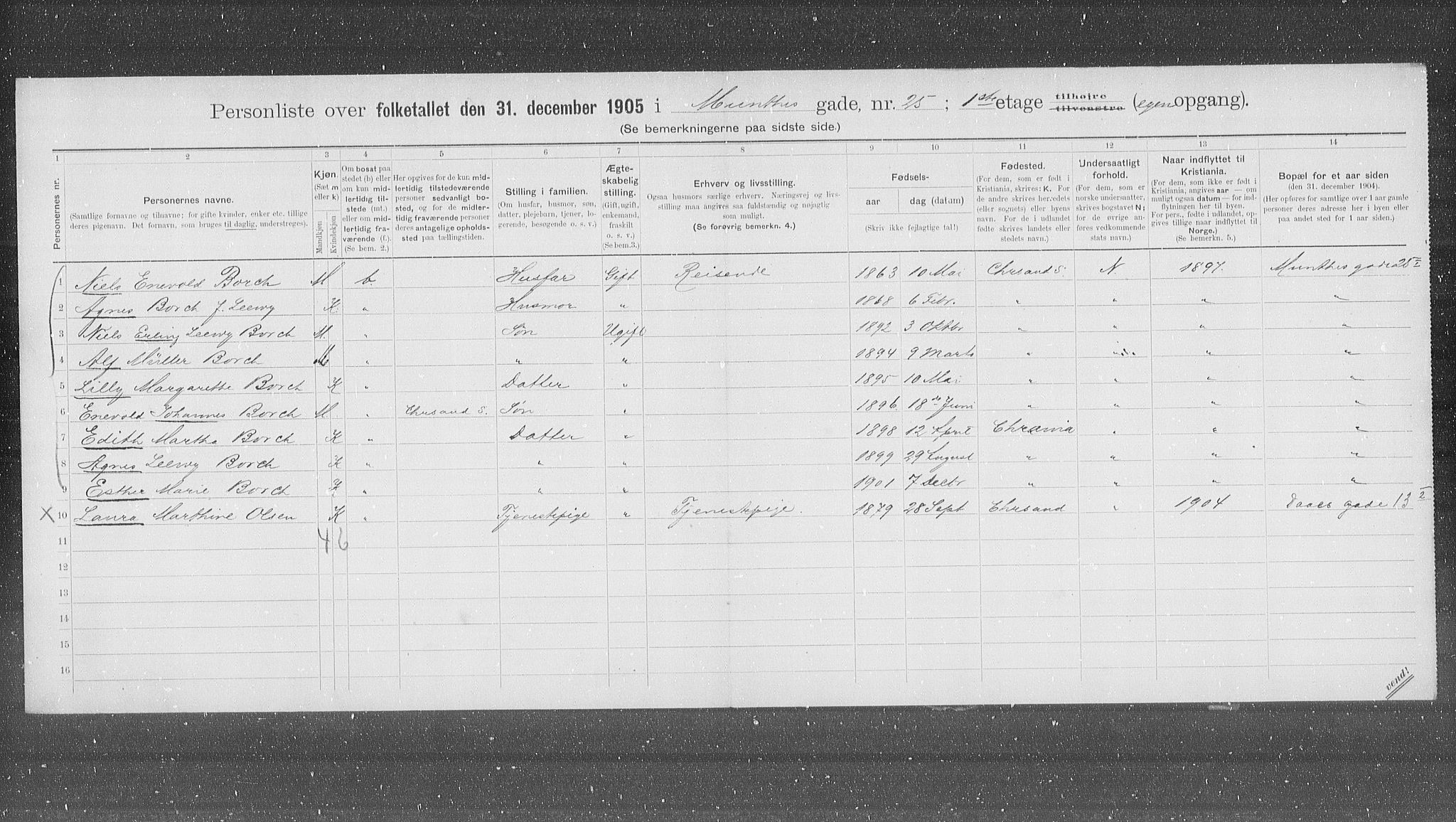 OBA, Municipal Census 1905 for Kristiania, 1905, p. 35777