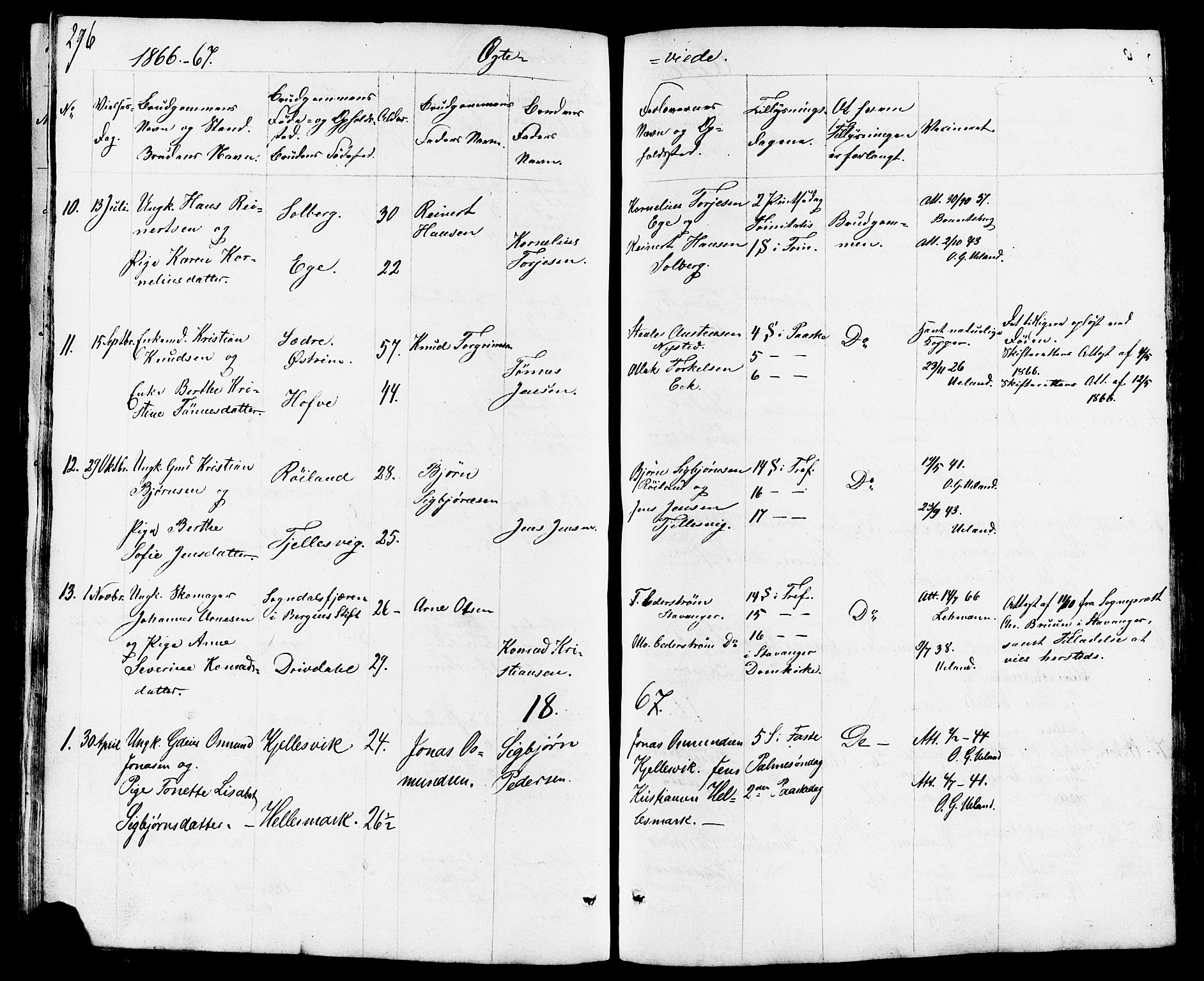 Lund sokneprestkontor, AV/SAST-A-101809/S07/L0003: Parish register (copy) no. B 3, 1848-1885, p. 296
