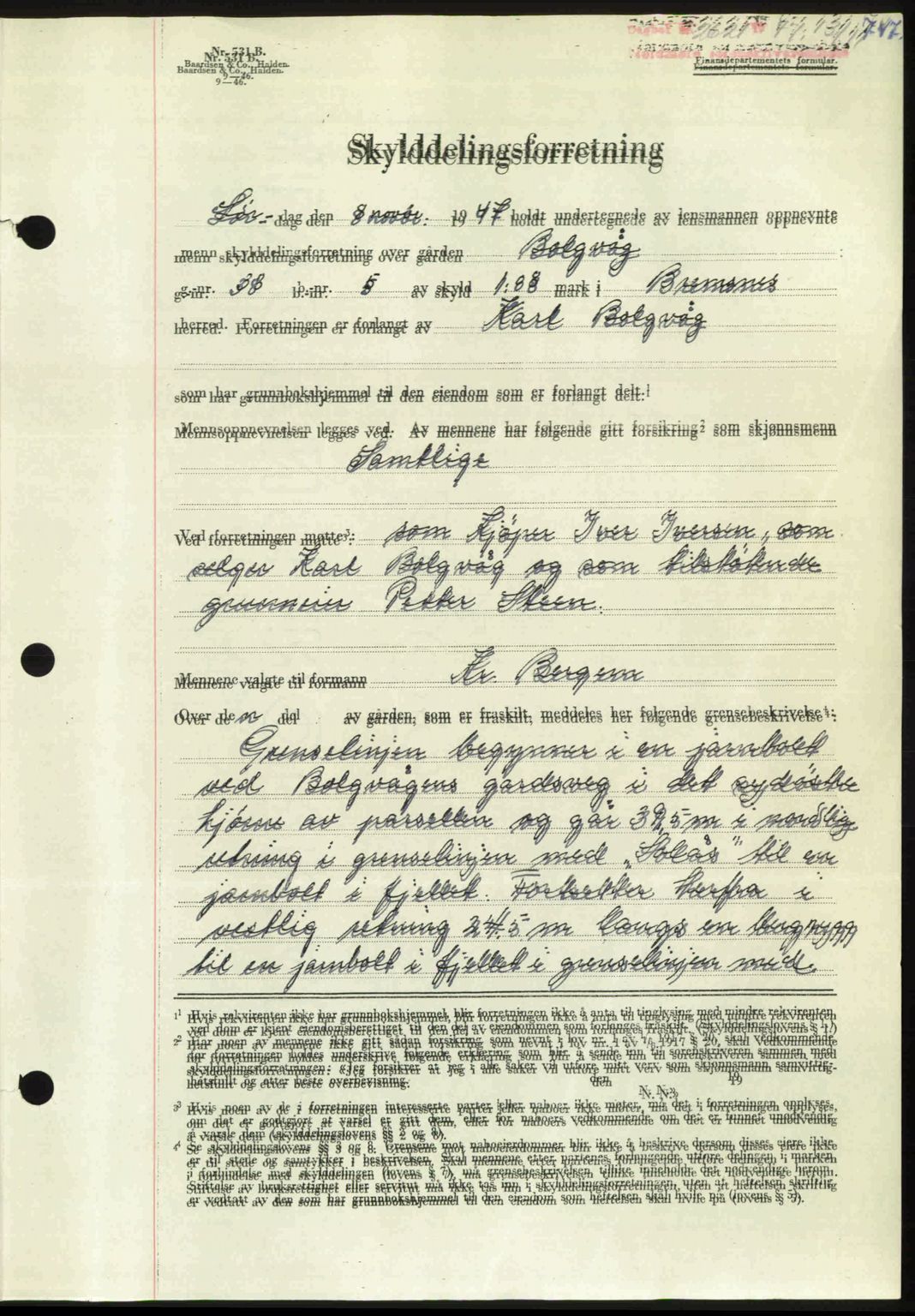 Nordmøre sorenskriveri, AV/SAT-A-4132/1/2/2Ca: Mortgage book no. A106, 1947-1947, Diary no: : 2621/1947