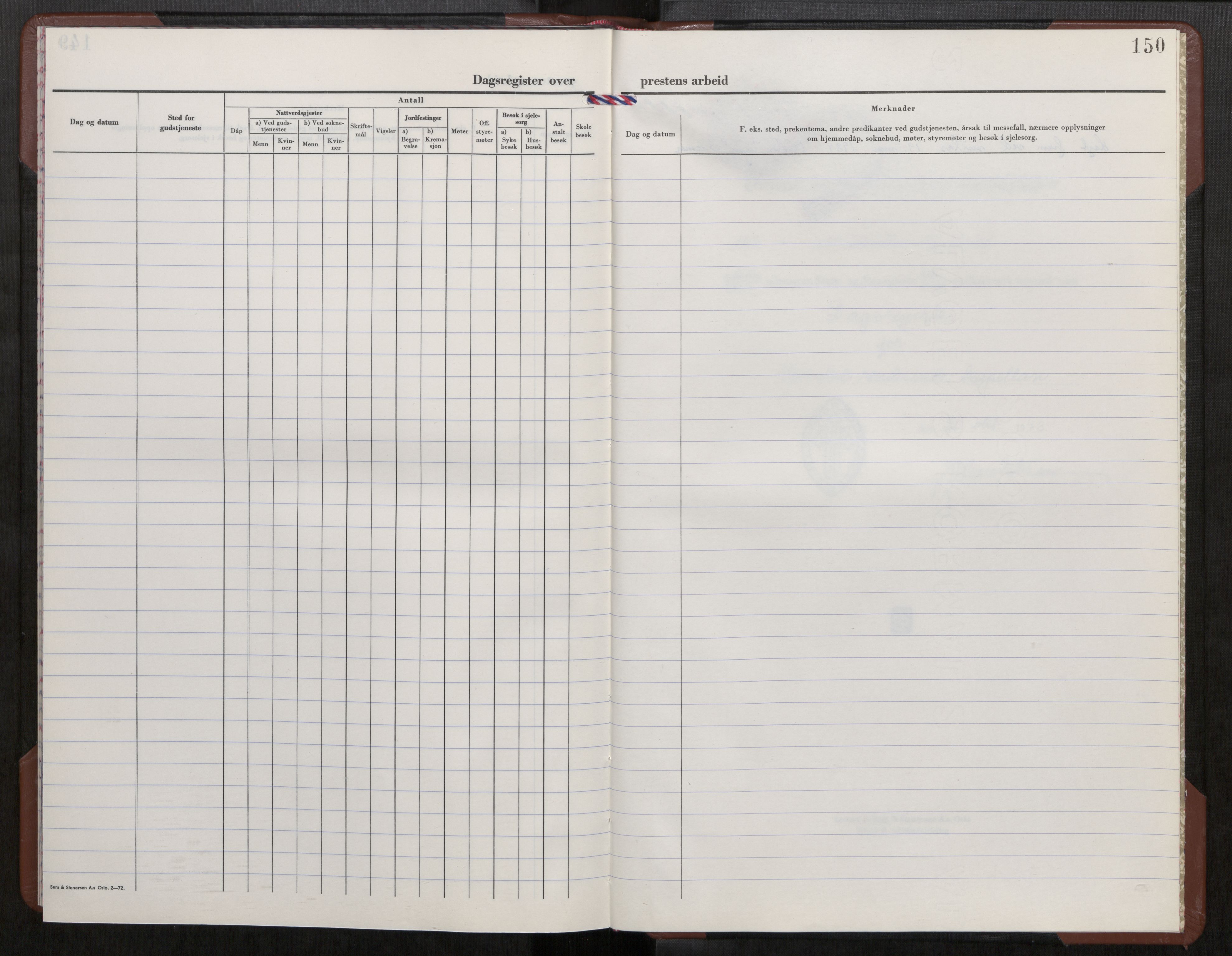 Heimdal sokneprestkontor, SAT/A-1533/1/H/Hd/L0001: Diary records no. 1, 1973-1980, p. 150