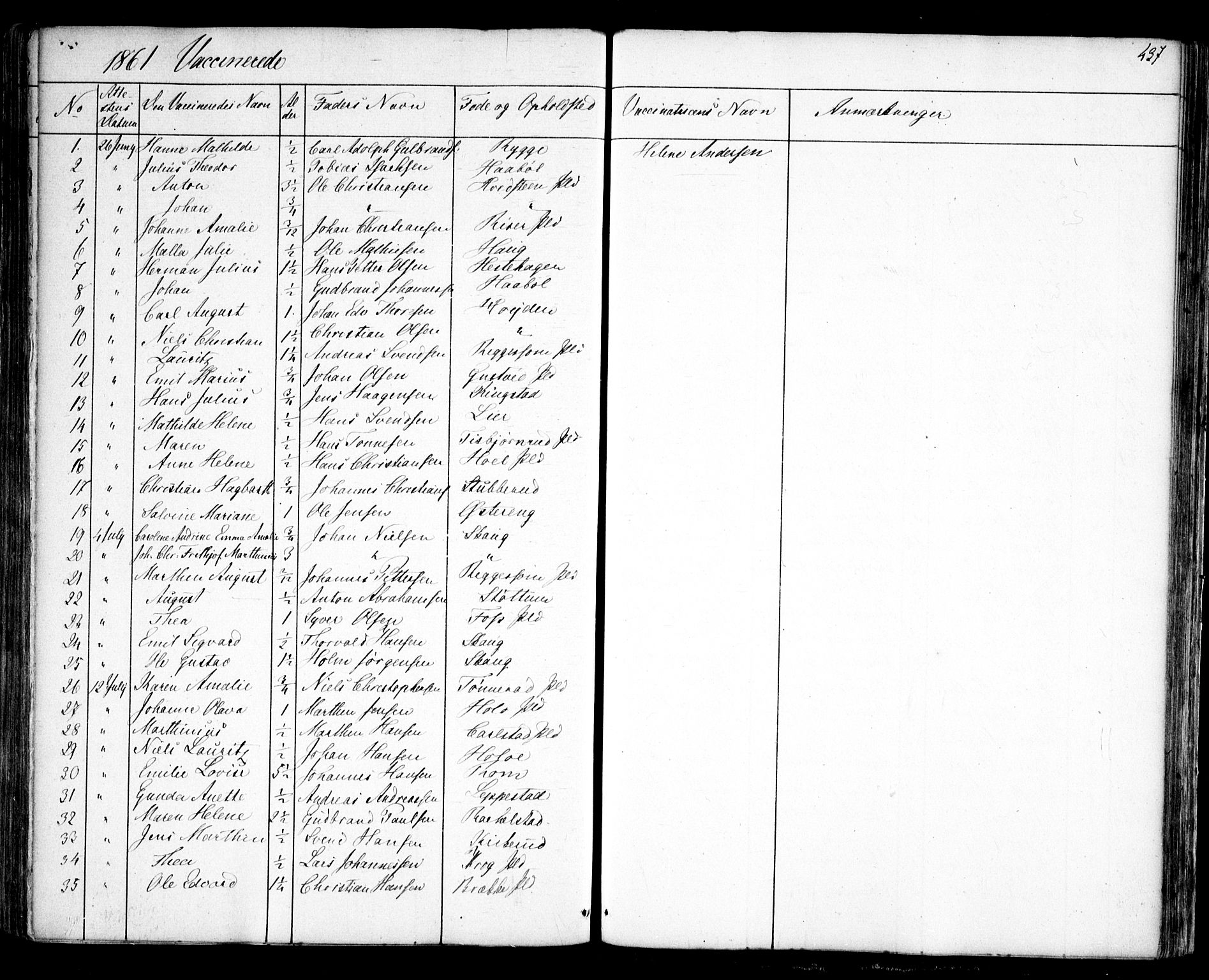 Hobøl prestekontor Kirkebøker, AV/SAO-A-2002/F/Fa/L0003: Parish register (official) no. I 3, 1842-1864, p. 437