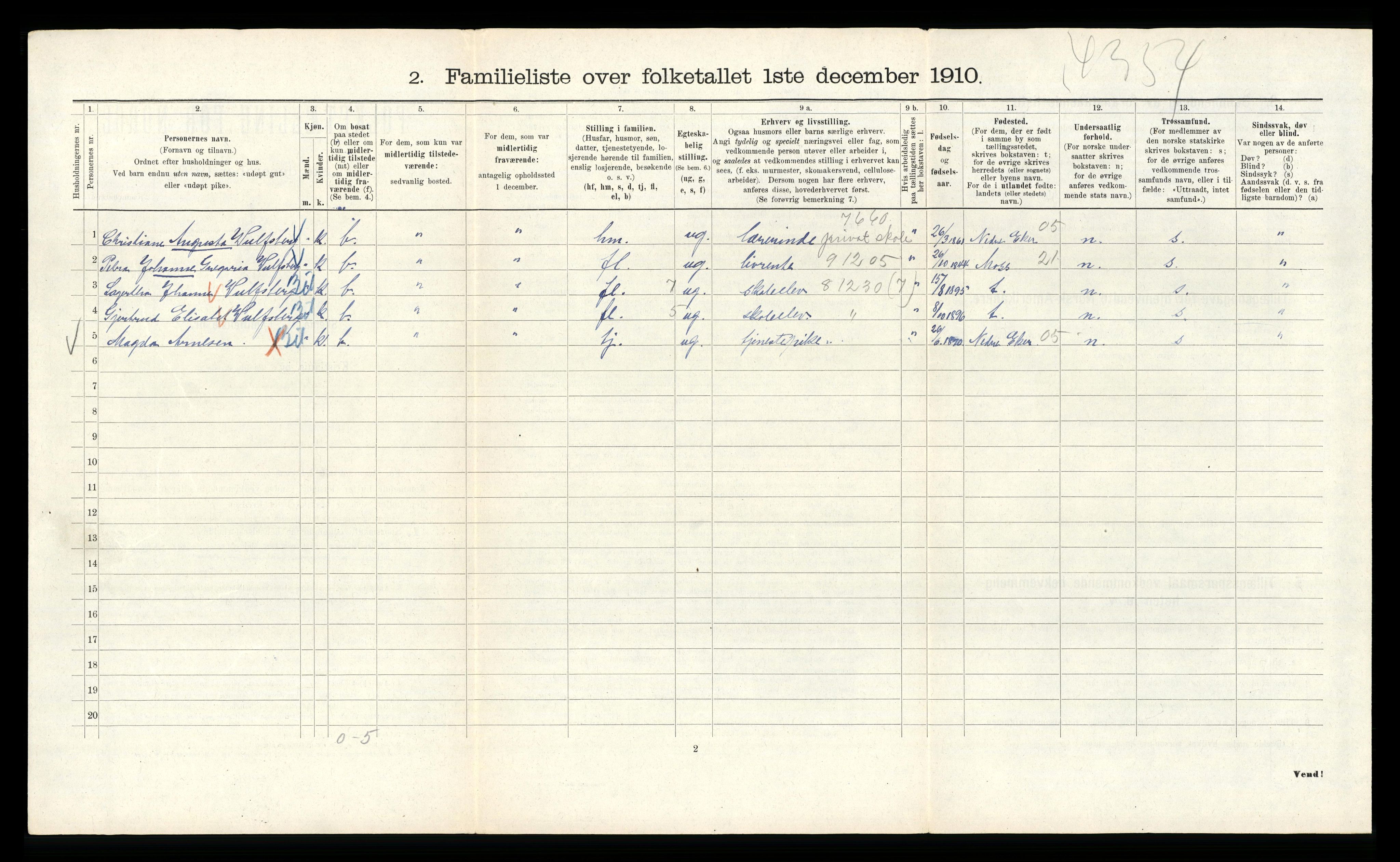 RA, 1910 census for Kristiania, 1910, p. 56950