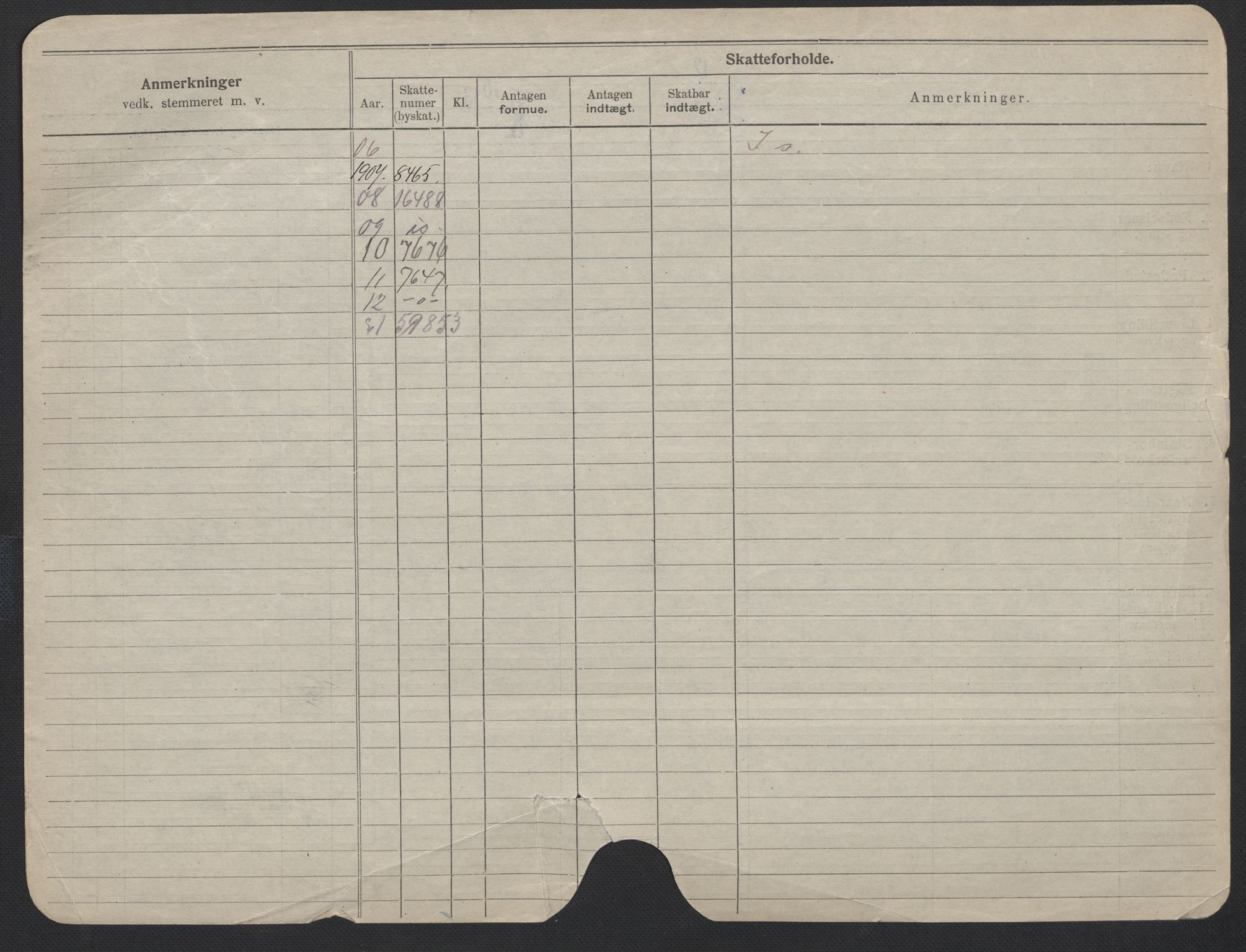 Oslo folkeregister, Registerkort, AV/SAO-A-11715/F/Fa/Fac/L0013: Kvinner, 1906-1914, p. 1247b