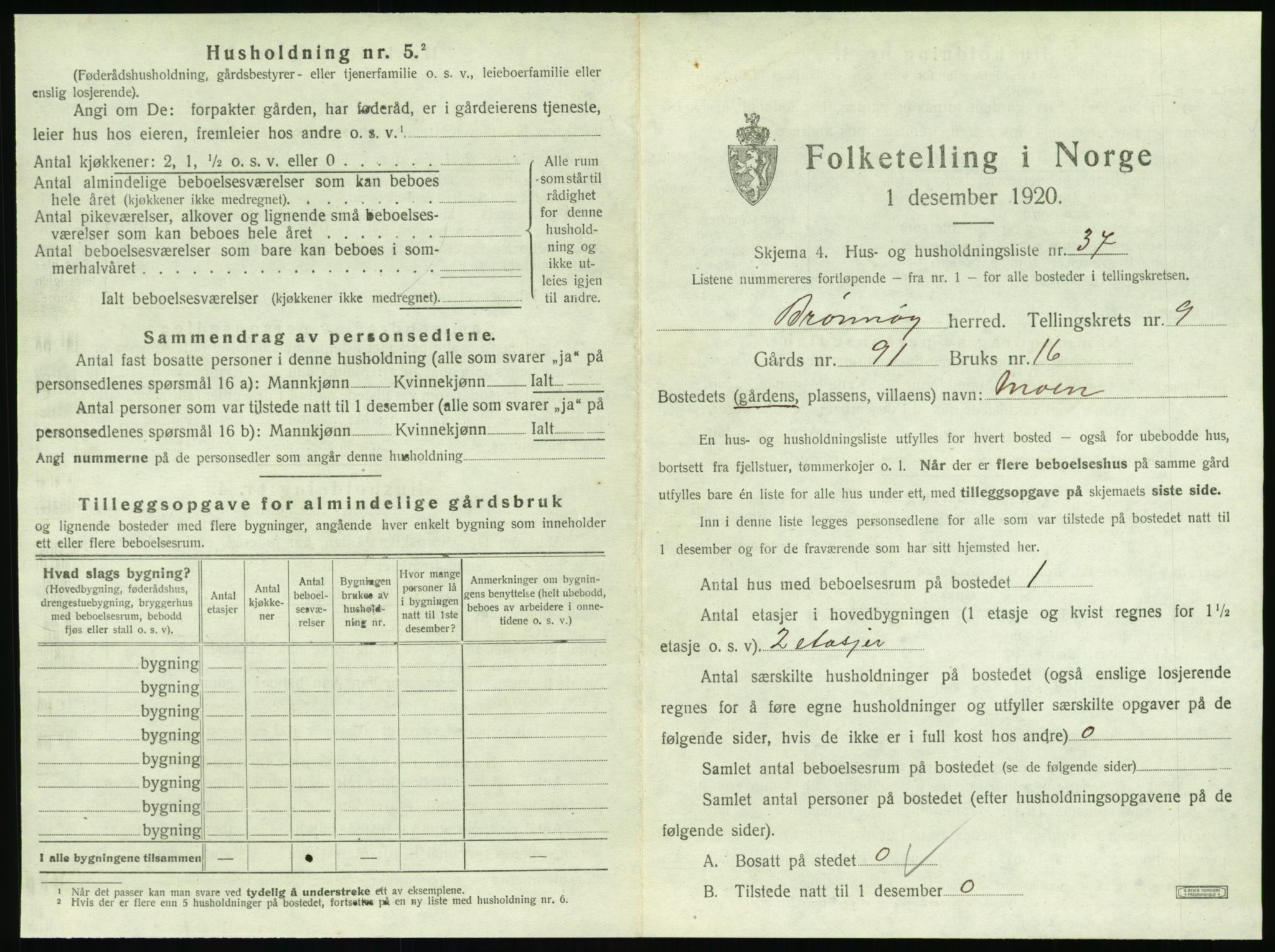 SAT, 1920 census for Brønnøy, 1920, p. 970