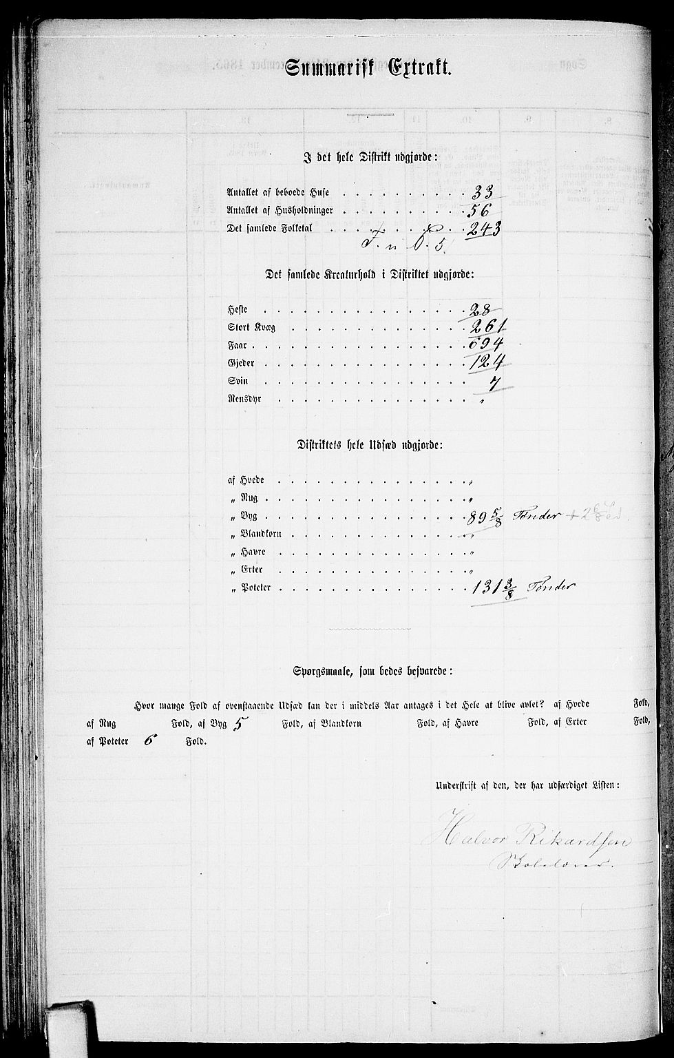 RA, 1865 census for Rauland, 1865, p. 51