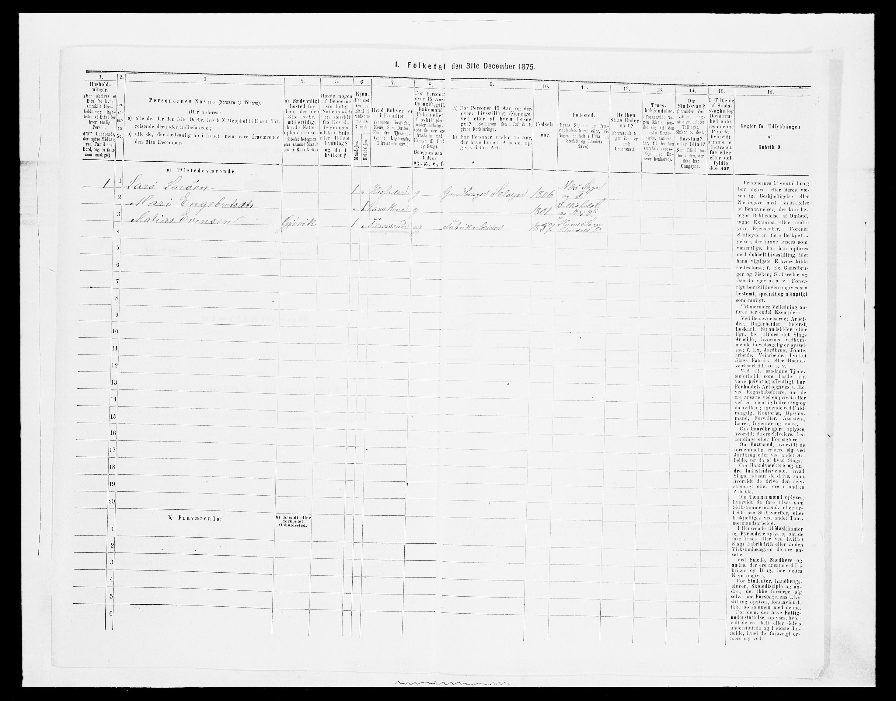 SAH, 1875 census for 0411P Nes, 1875, p. 1272