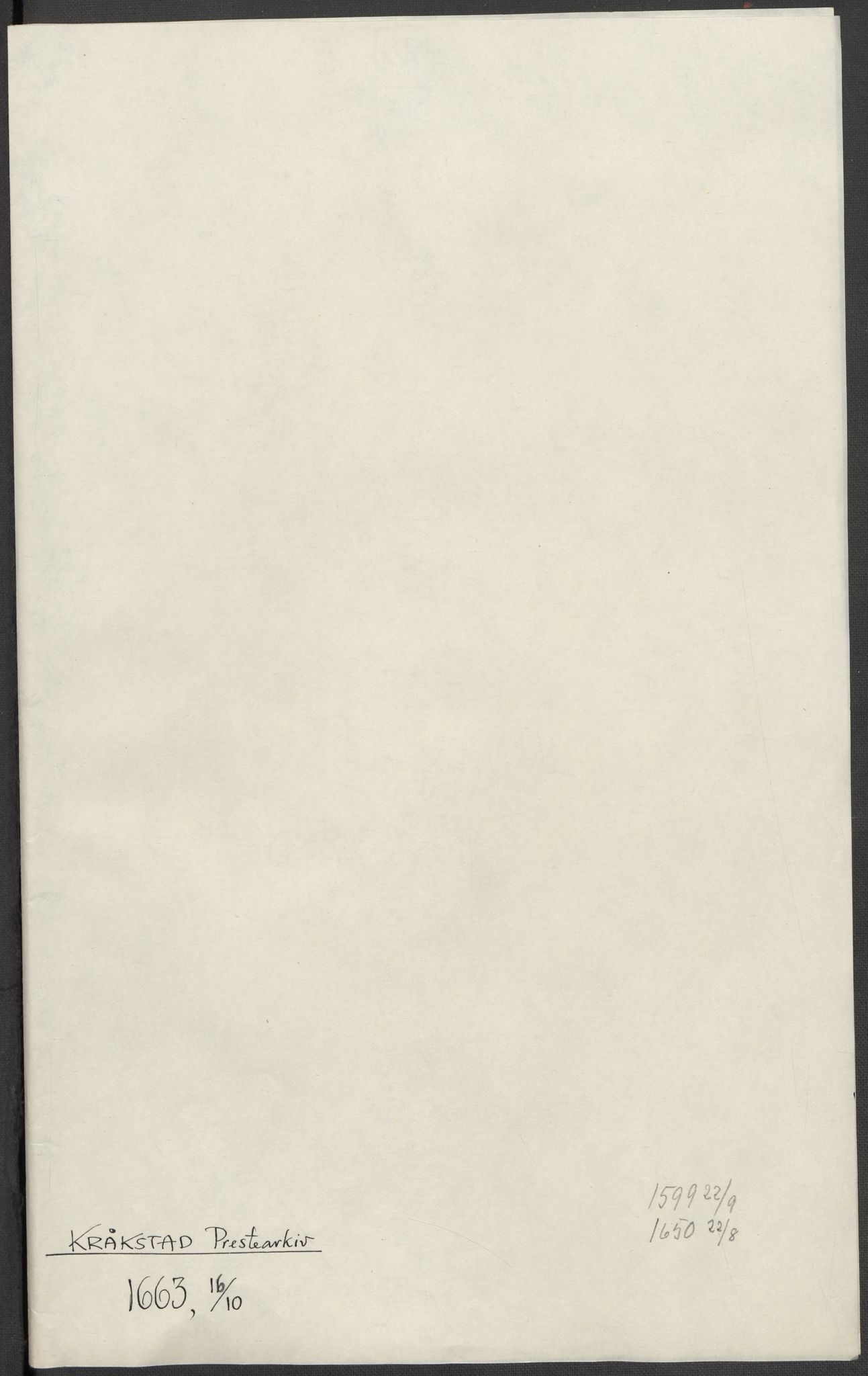 Riksarkivets diplomsamling, RA/EA-5965/F15/L0007: Prestearkiv - Akershus, 1573-1693, p. 134