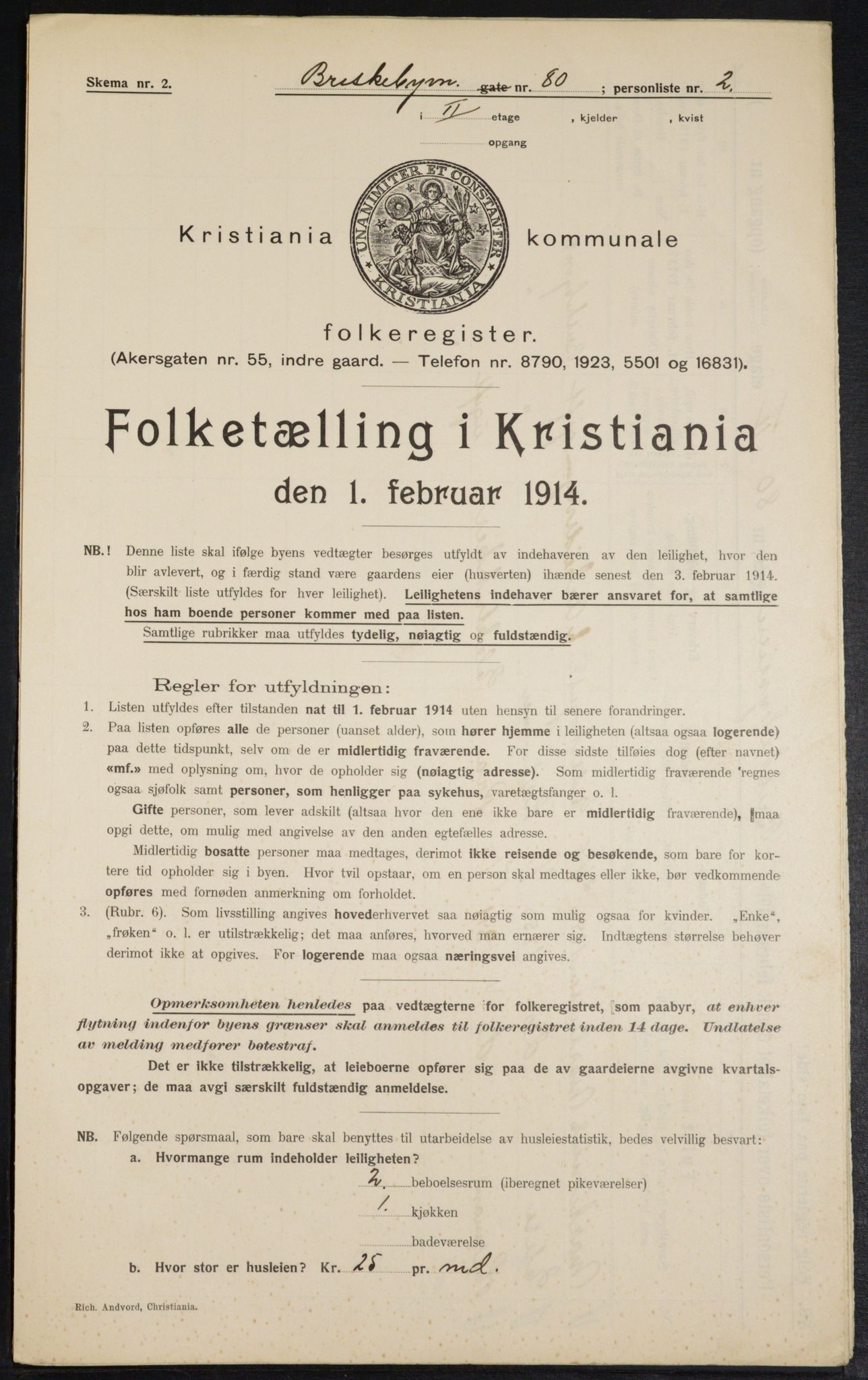 OBA, Municipal Census 1914 for Kristiania, 1914, p. 9623