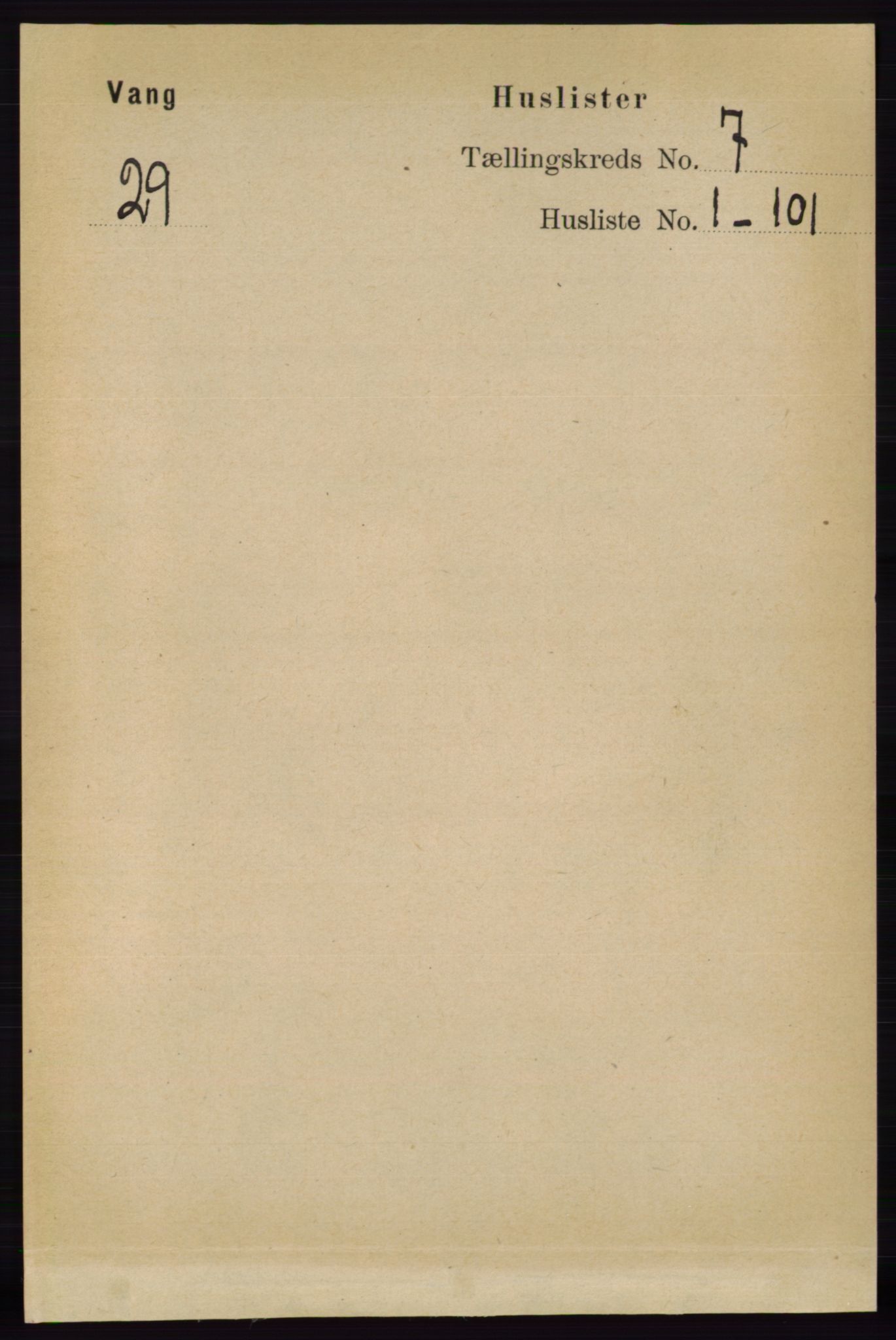 RA, 1891 census for 0414 Vang, 1891, p. 4919
