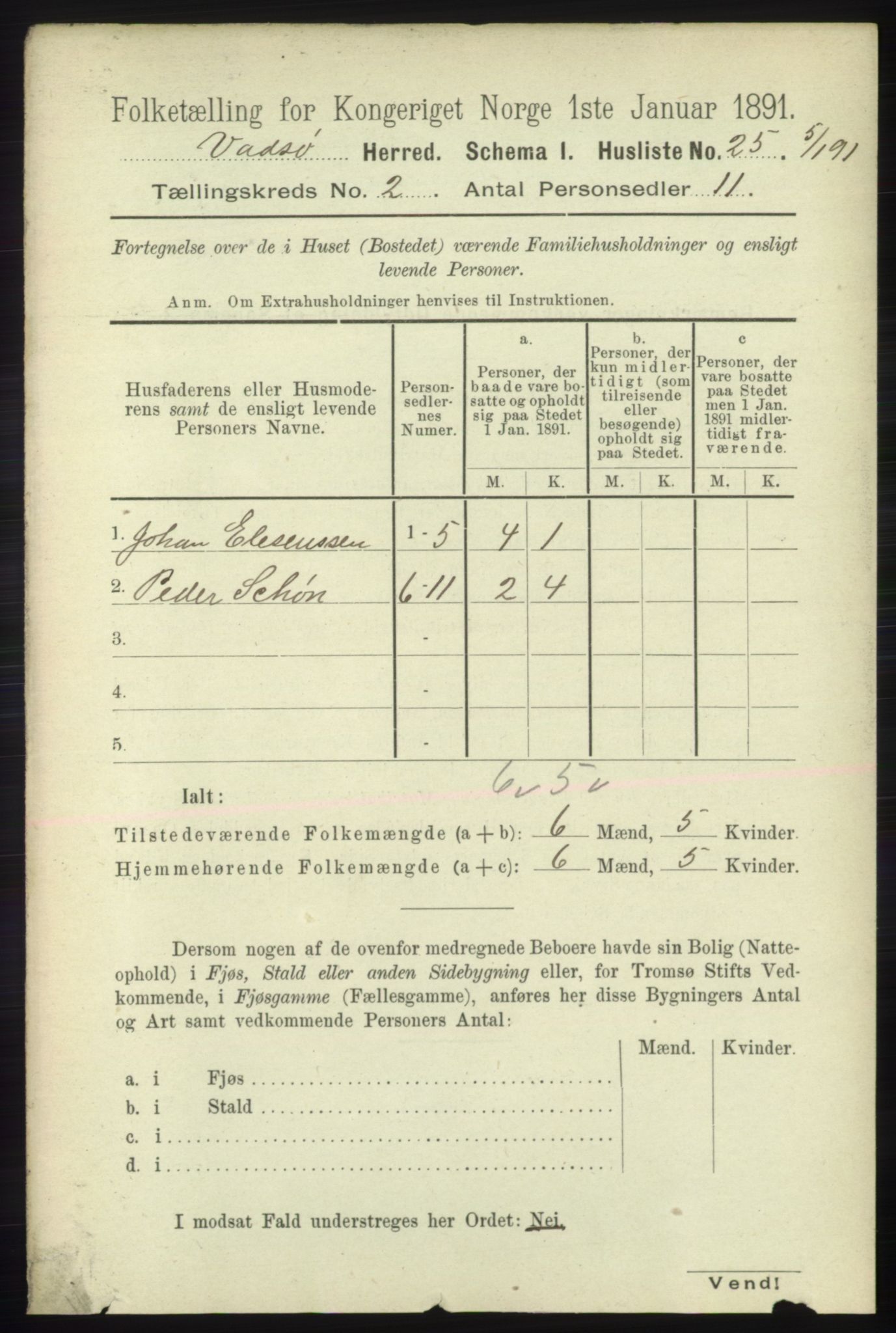 RA, 1891 census for 2029 Vadsø, 1891, p. 428