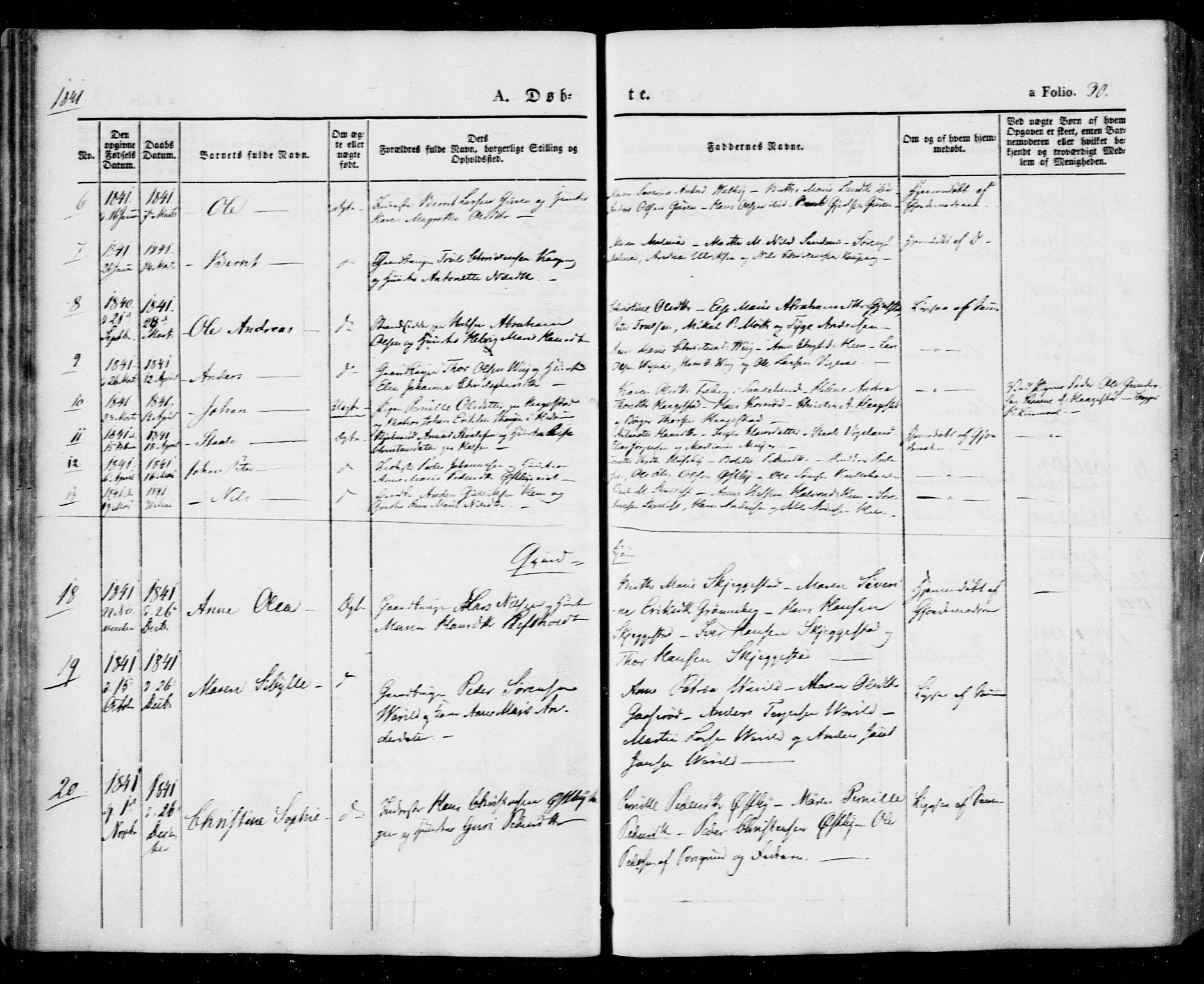 Tjølling kirkebøker, SAKO/A-60/F/Fa/L0006: Parish register (official) no. 6, 1835-1859, p. 30
