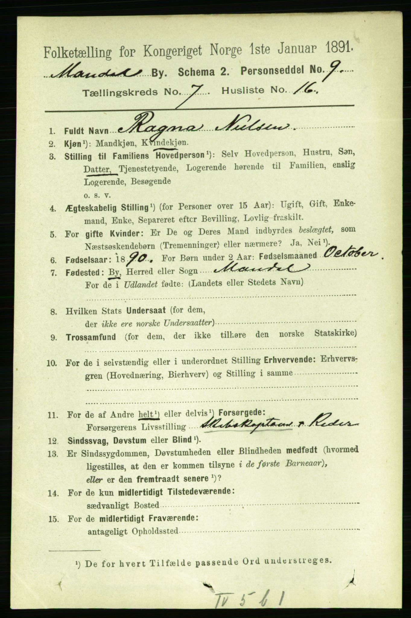 RA, 1891 census for 1002 Mandal, 1891, p. 2349