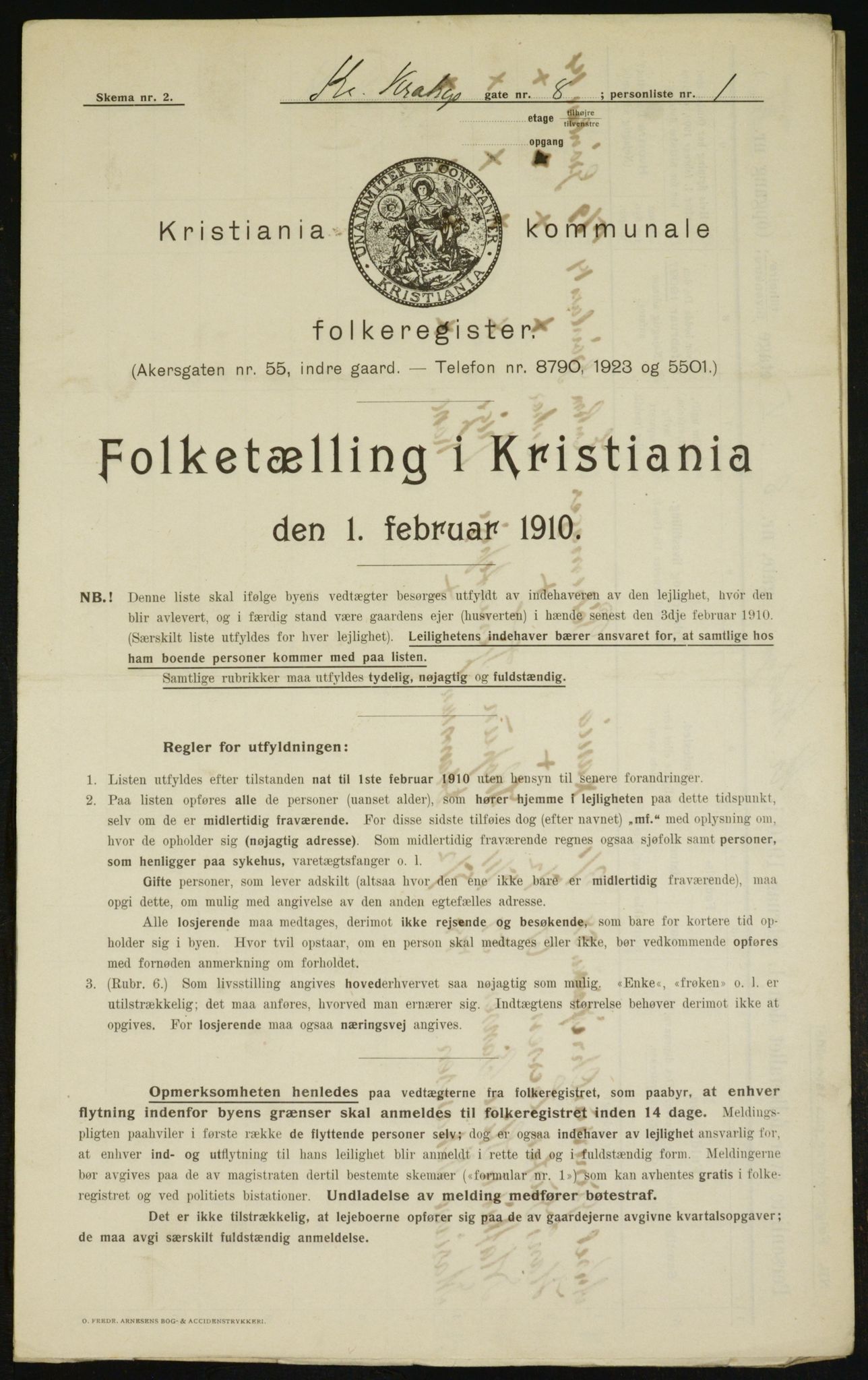 OBA, Municipal Census 1910 for Kristiania, 1910, p. 11249