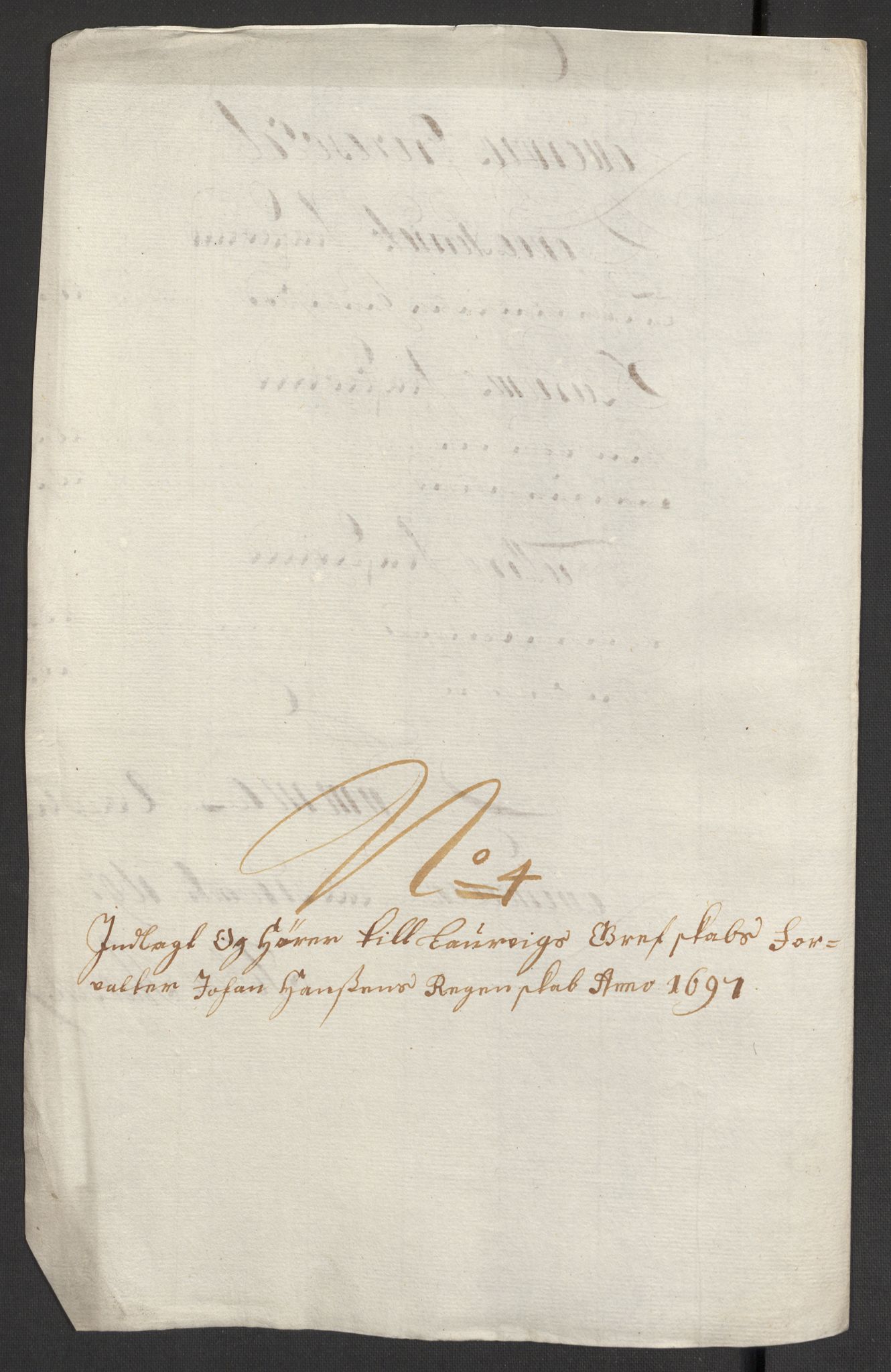 Rentekammeret inntil 1814, Reviderte regnskaper, Fogderegnskap, RA/EA-4092/R33/L1975: Fogderegnskap Larvik grevskap, 1696-1697, p. 130