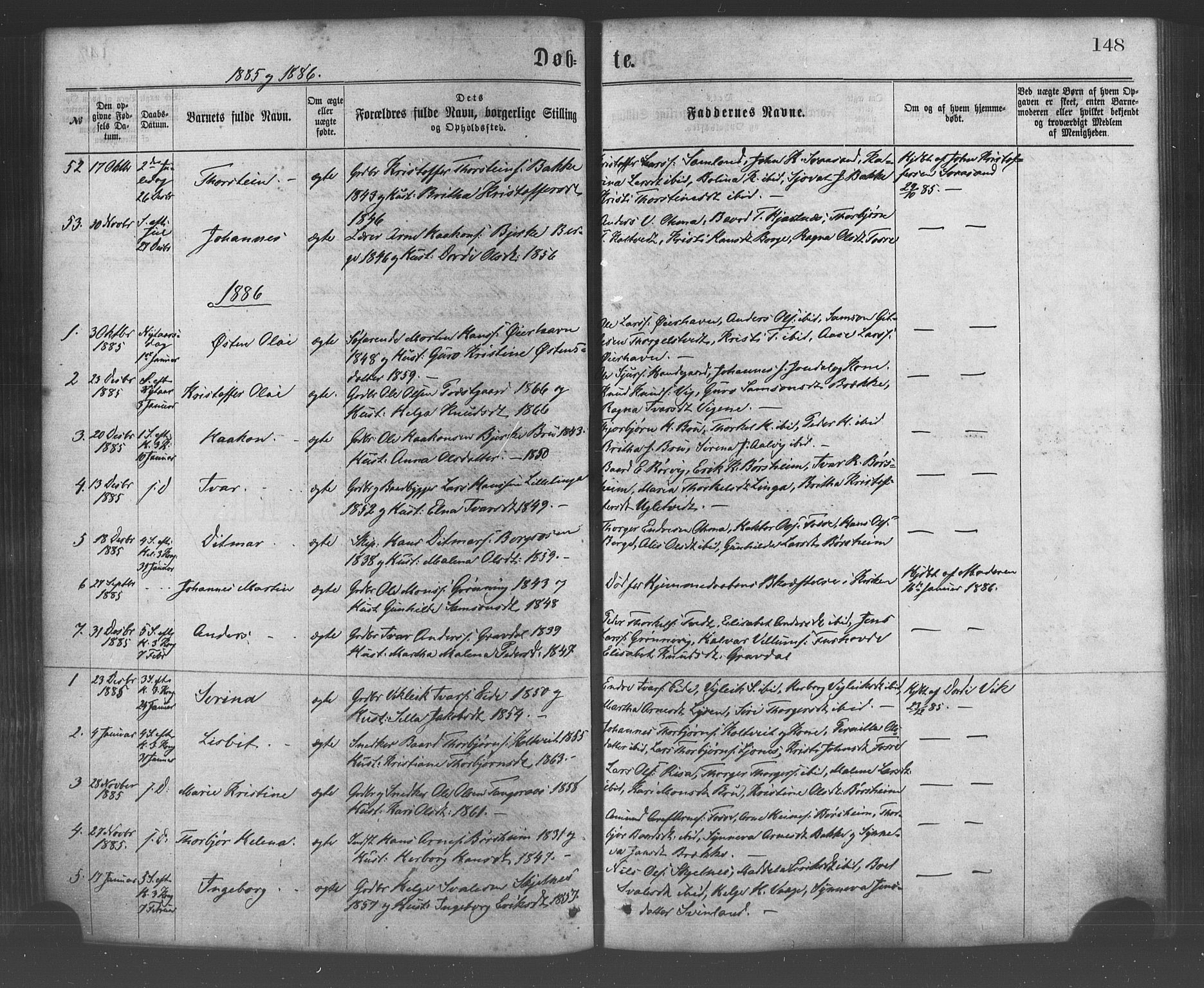 Strandebarm sokneprestembete, AV/SAB-A-78401/H/Haa: Parish register (official) no. A 9, 1872-1886, p. 148