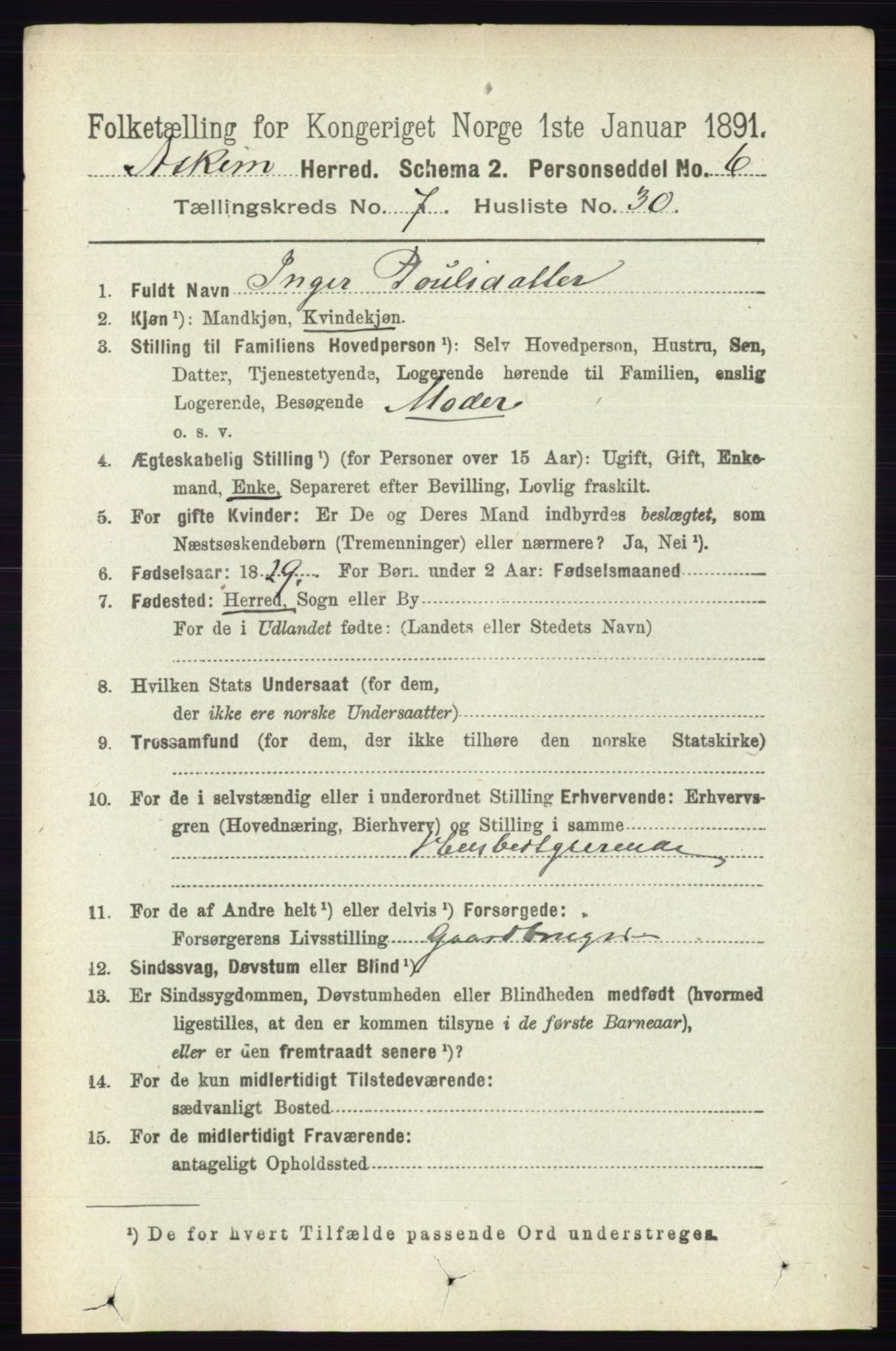 RA, 1891 census for 0124 Askim, 1891, p. 1189