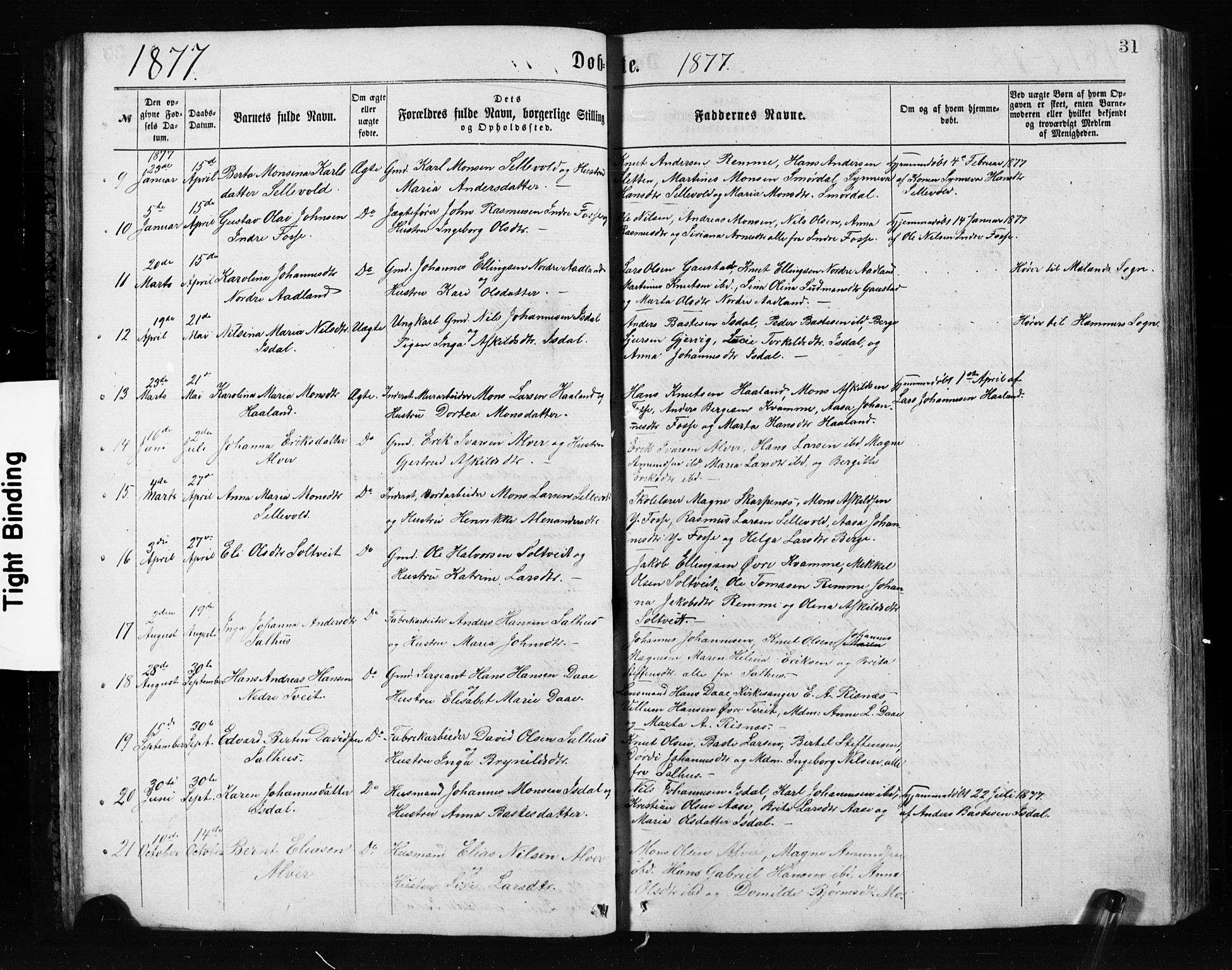 Alversund Sokneprestembete, SAB/A-73901/H/Ha/Hab: Parish register (copy) no. A 2, 1864-1905, p. 31