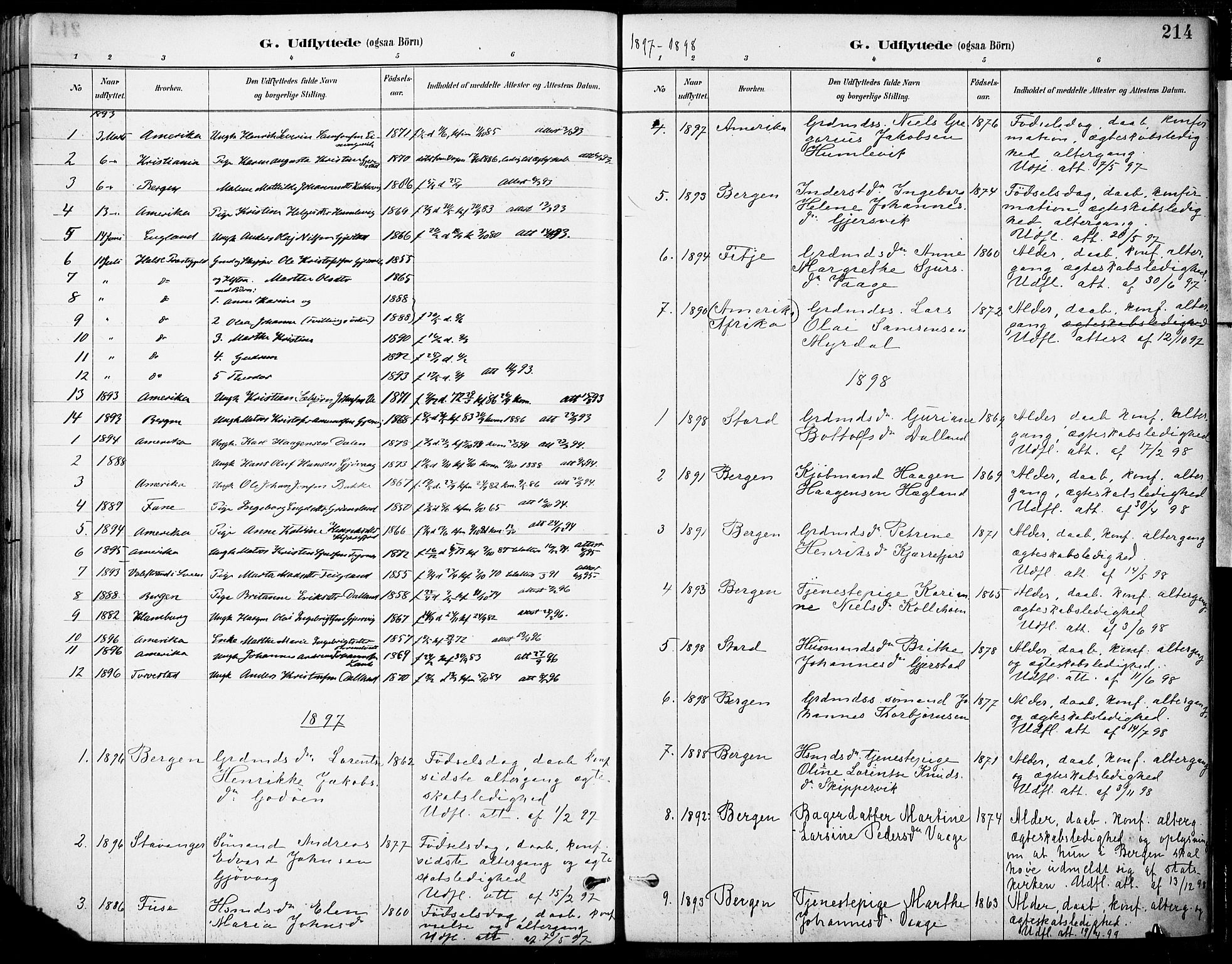 Tysnes sokneprestembete, SAB/A-78601/H/Haa: Parish register (official) no. B 1, 1887-1906, p. 214