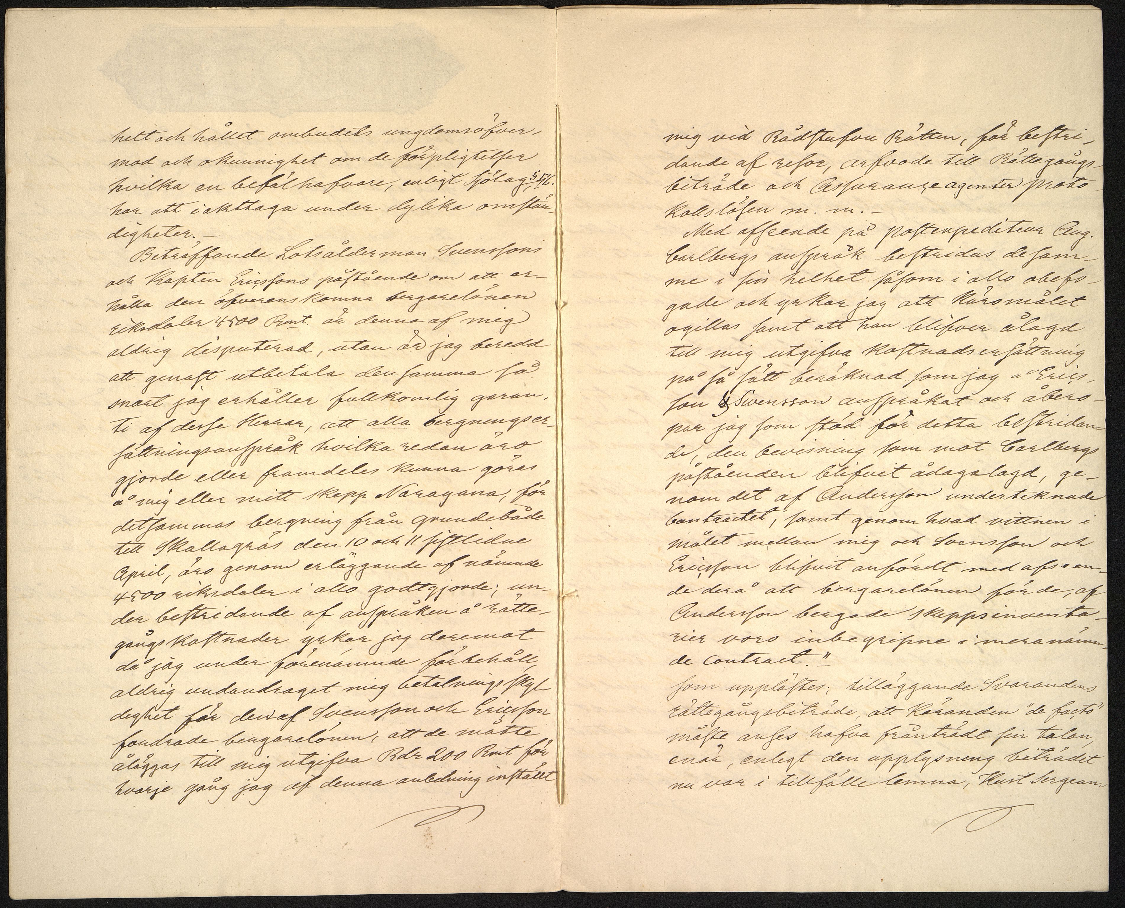 Pa 63 - Østlandske skibsassuranceforening, VEMU/A-1079/G/Ga/L0001/0012: Havaridokumenter / Narayana, 1868