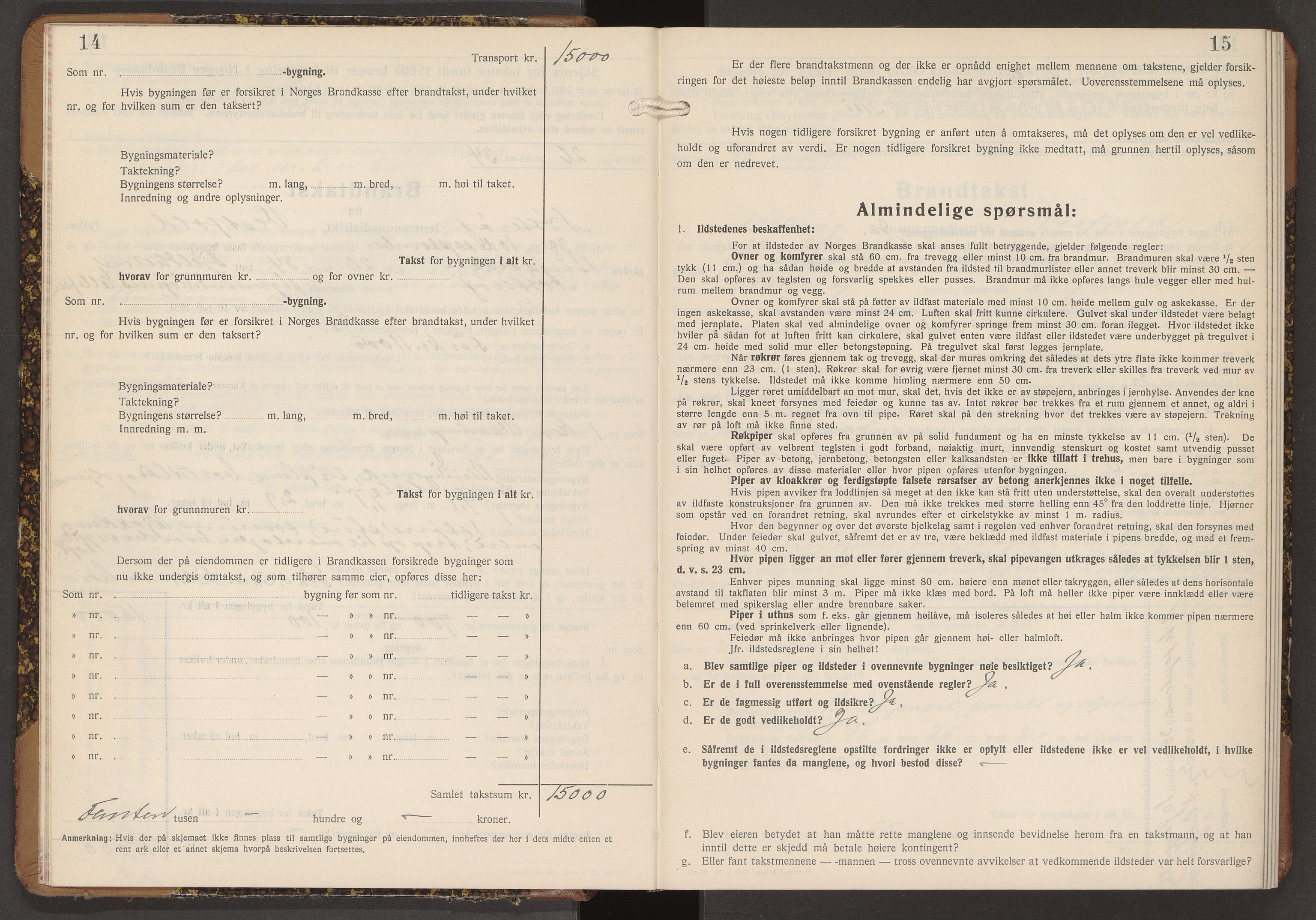 Nøtterøy lensmannskontor, SAKO/A-540/Y/Yg/Ygb/L0011: Skjematakstprotokoll, 1938-1949, p. 14-15