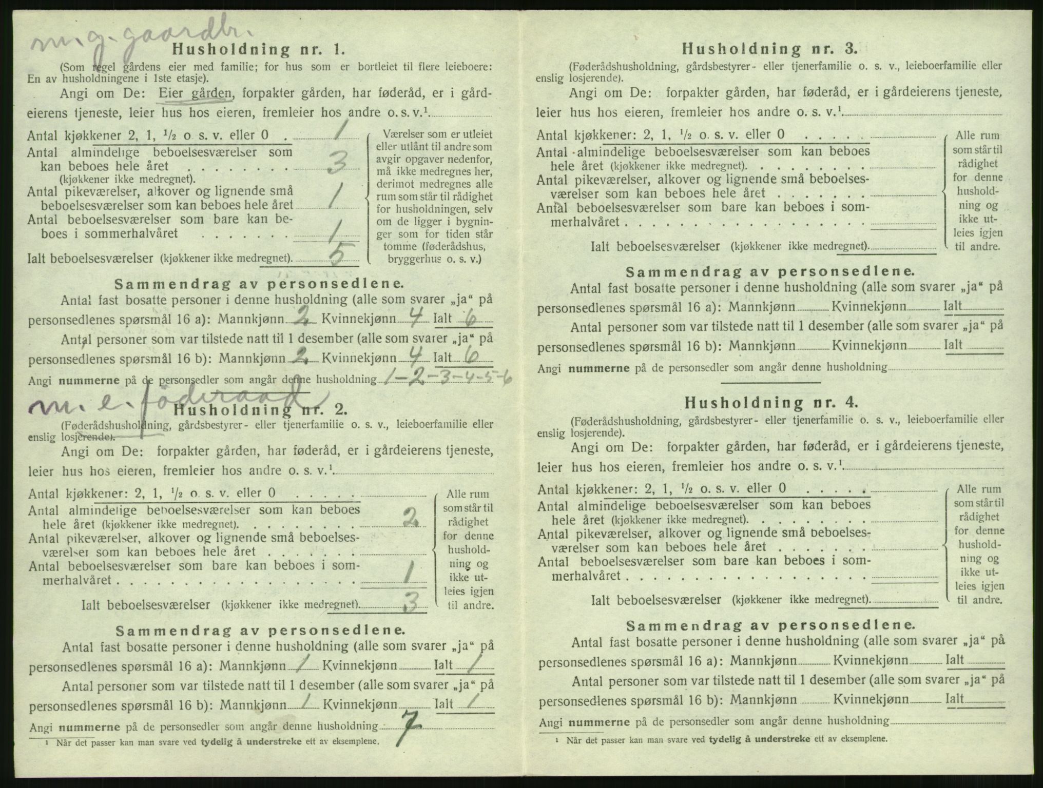 SAT, 1920 census for Vatne, 1920, p. 427