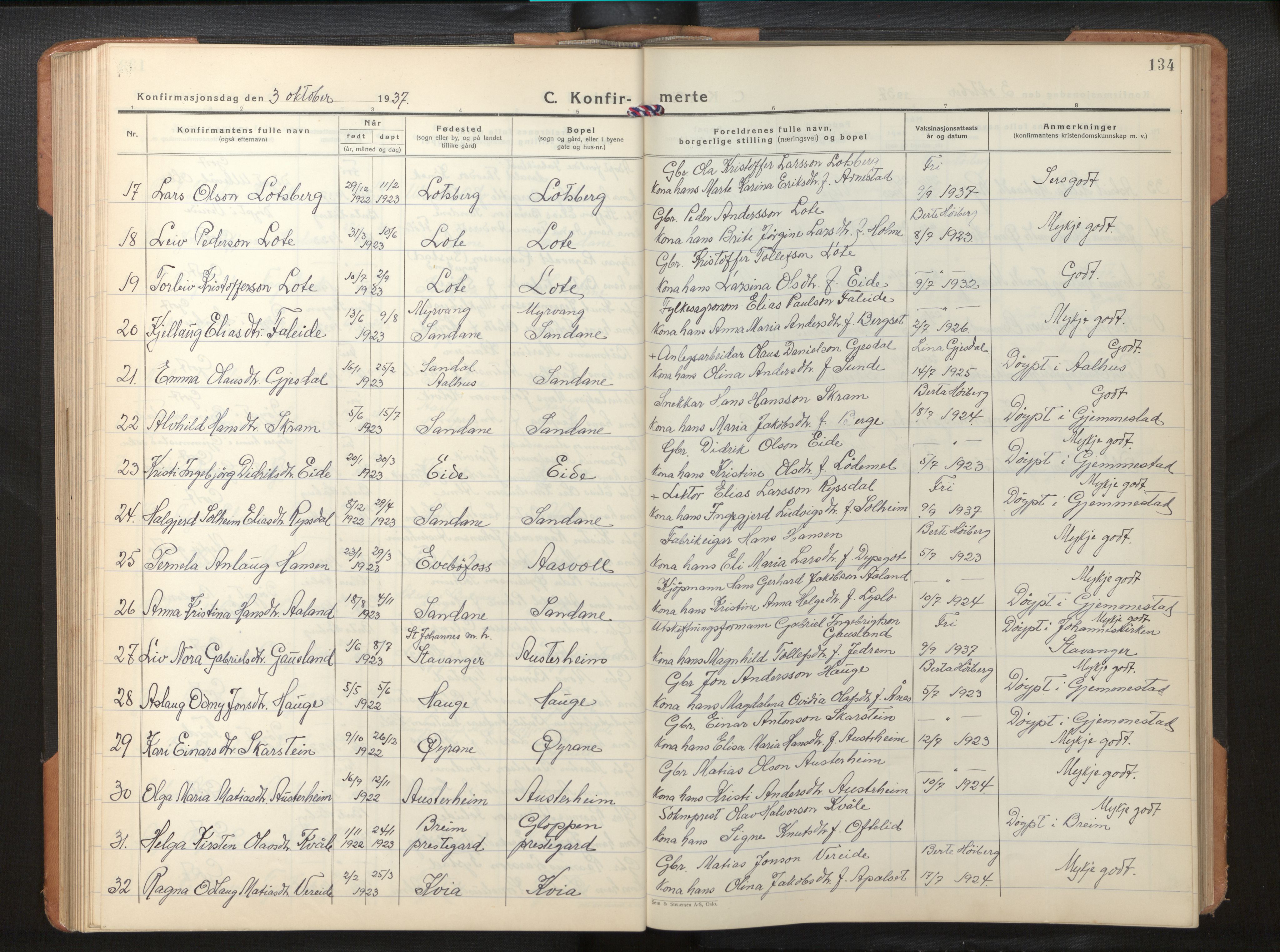 Gloppen sokneprestembete, AV/SAB-A-80101/H/Hab/Habb/L0005: Parish register (copy) no. B 5, 1931-1953, p. 133b-134a