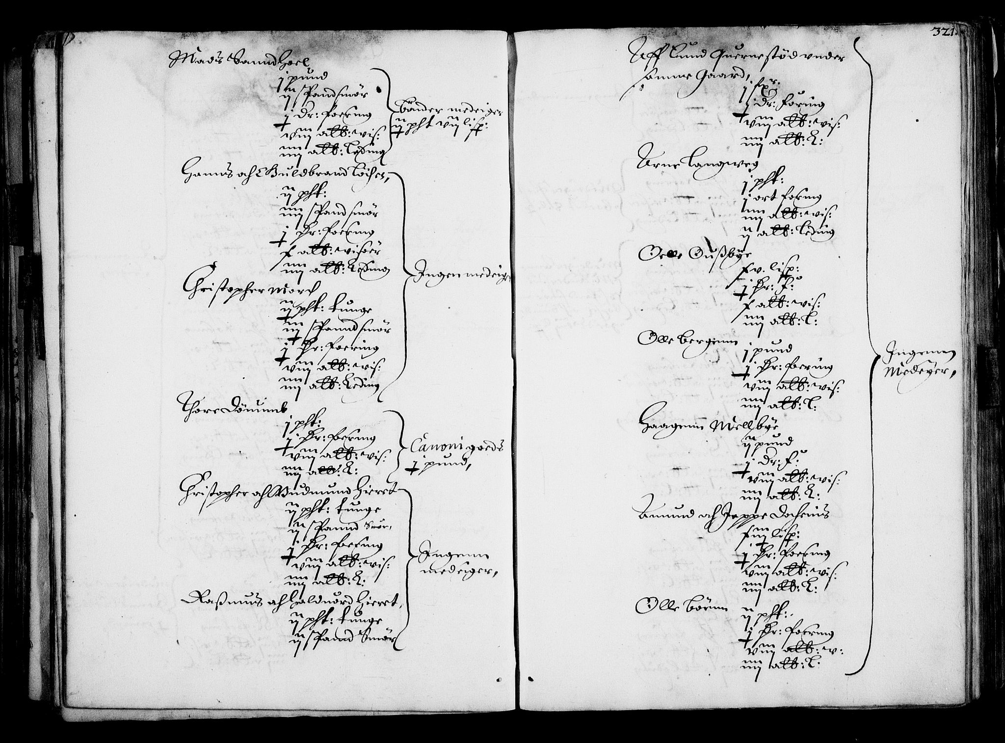 Rentekammeret inntil 1814, Realistisk ordnet avdeling, AV/RA-EA-4070/N/Na/L0001: [XI f]: Akershus stifts jordebok, 1652, p. 320b-321a