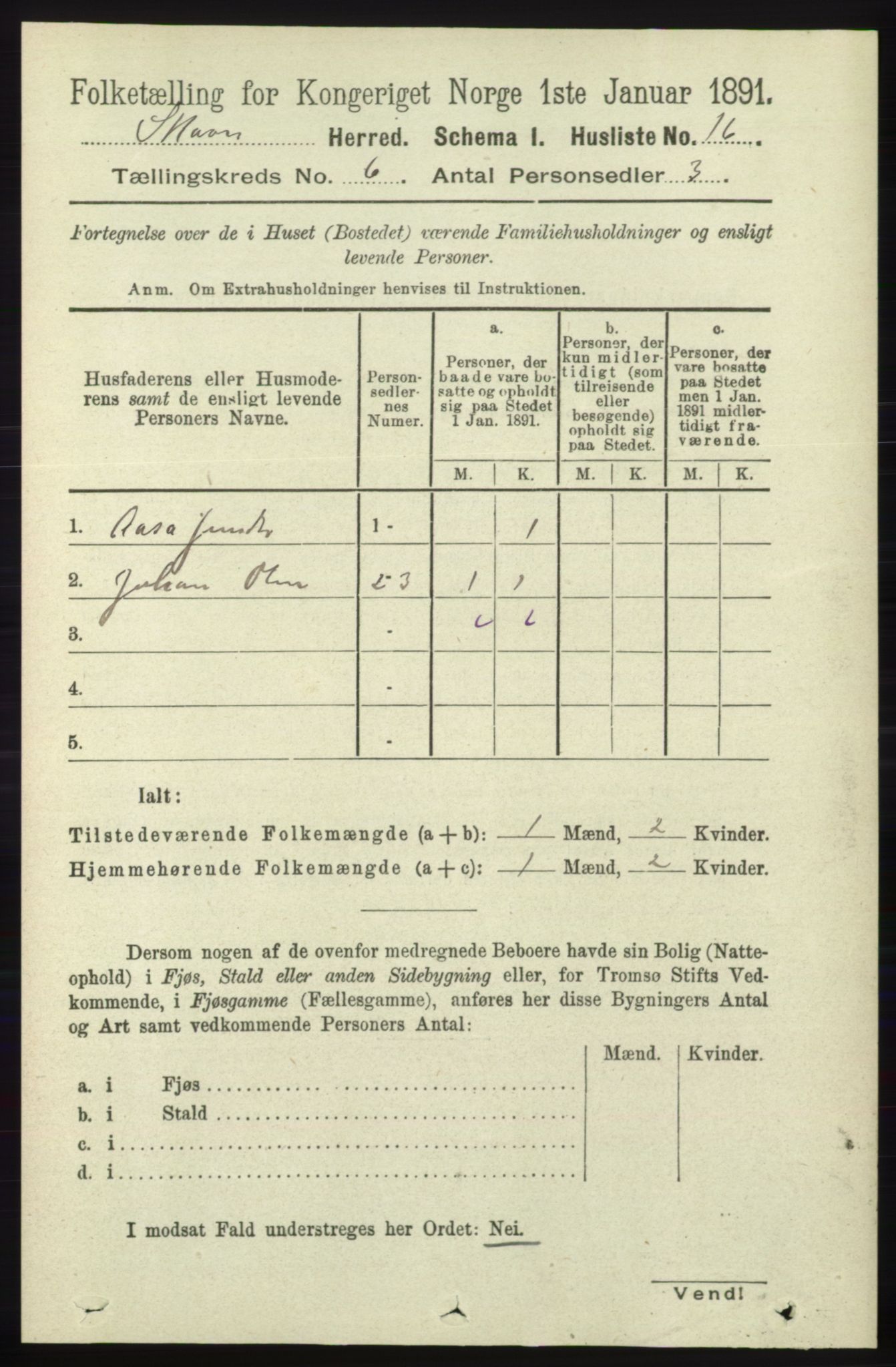 RA, 1891 census for 1153 Skåre, 1891, p. 2386