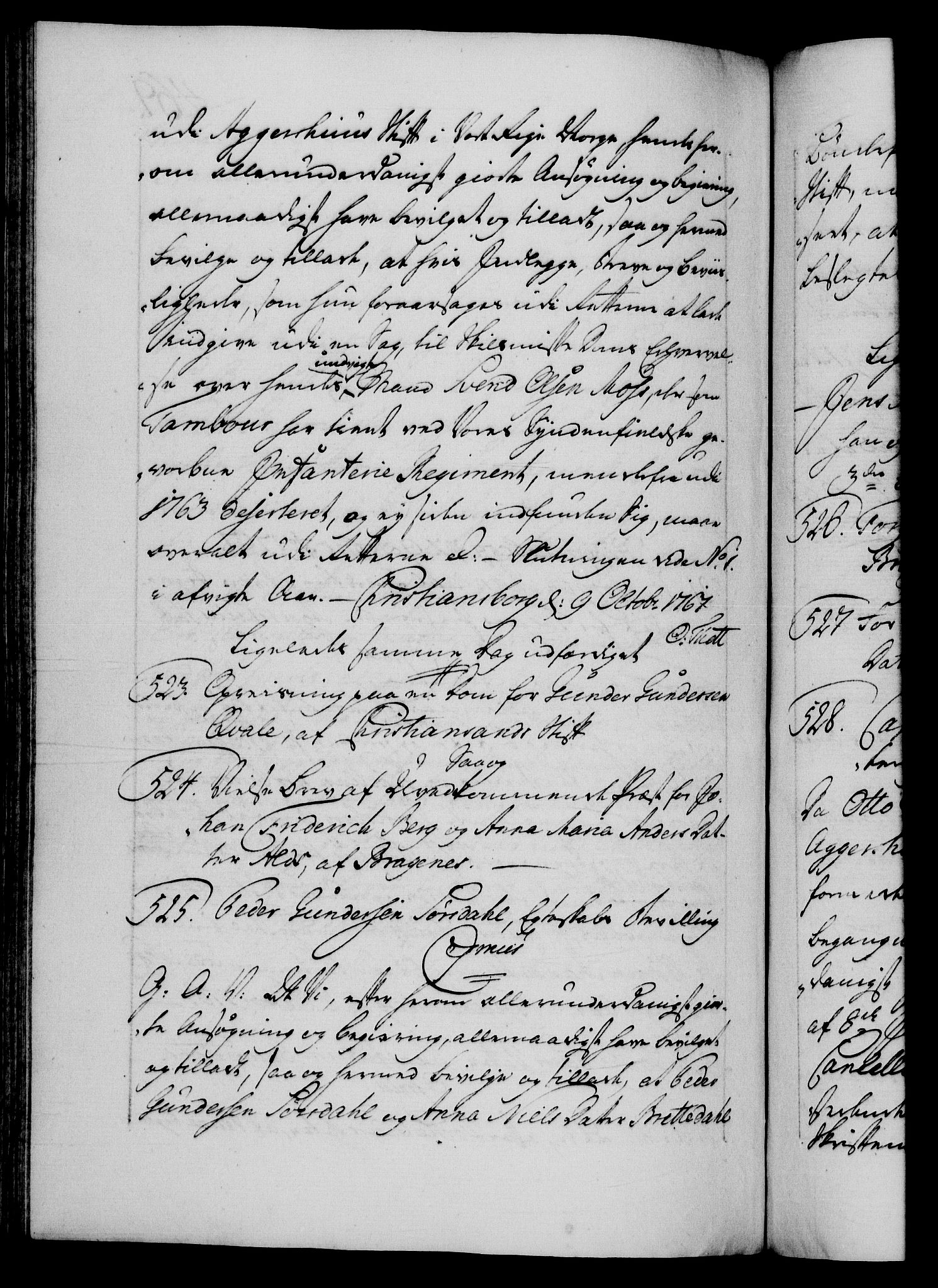 Danske Kanselli 1572-1799, AV/RA-EA-3023/F/Fc/Fca/Fcaa/L0043: Norske registre, 1766-1768, p. 469b