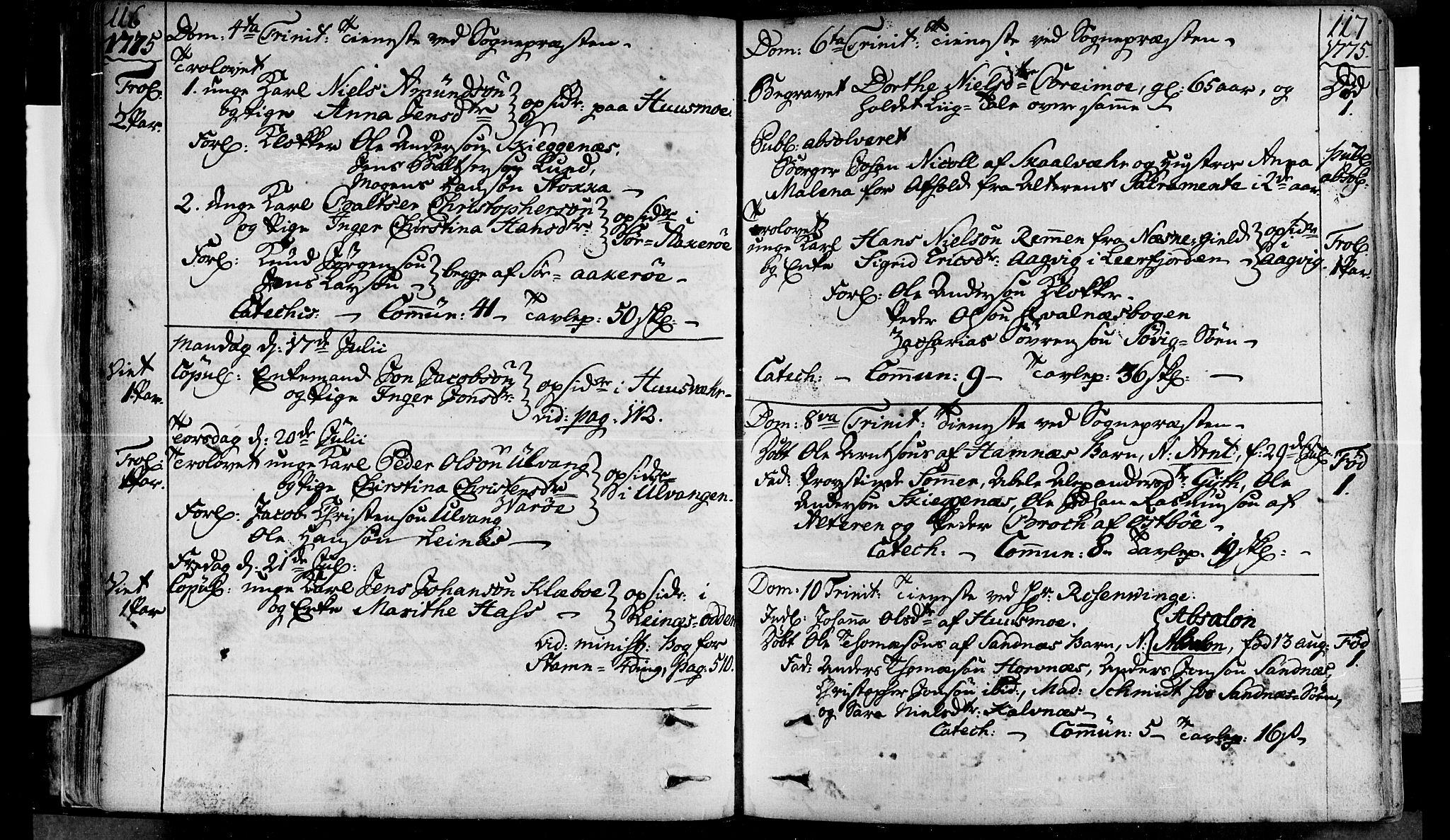 Ministerialprotokoller, klokkerbøker og fødselsregistre - Nordland, SAT/A-1459/830/L0436: Parish register (official) no. 830A05 /1, 1737-1804, p. 116-117