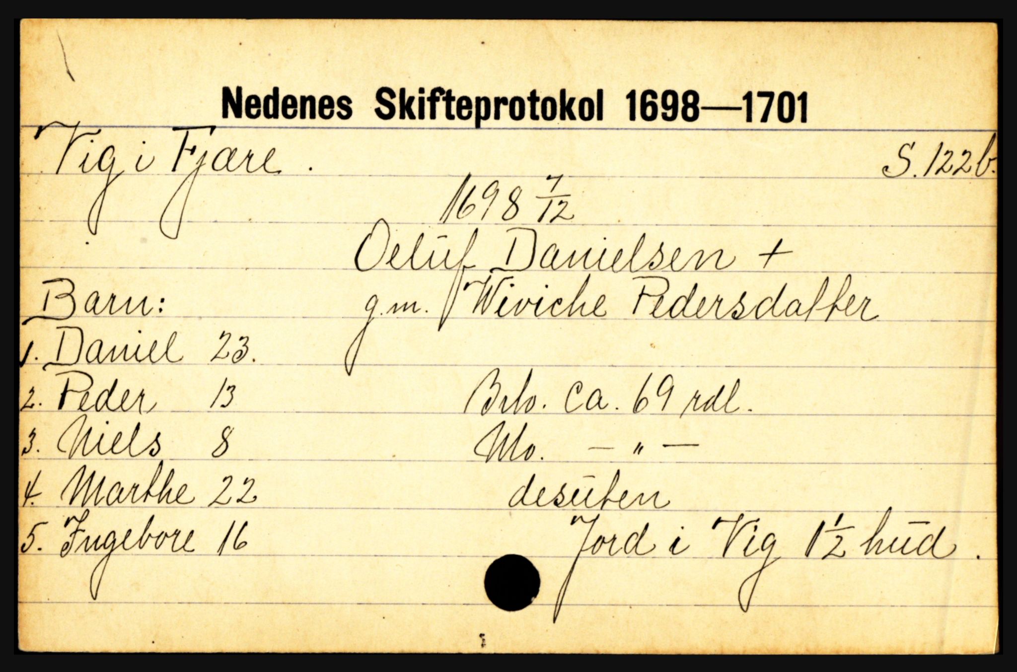 Nedenes sorenskriveri før 1824, AV/SAK-1221-0007/H, p. 33043