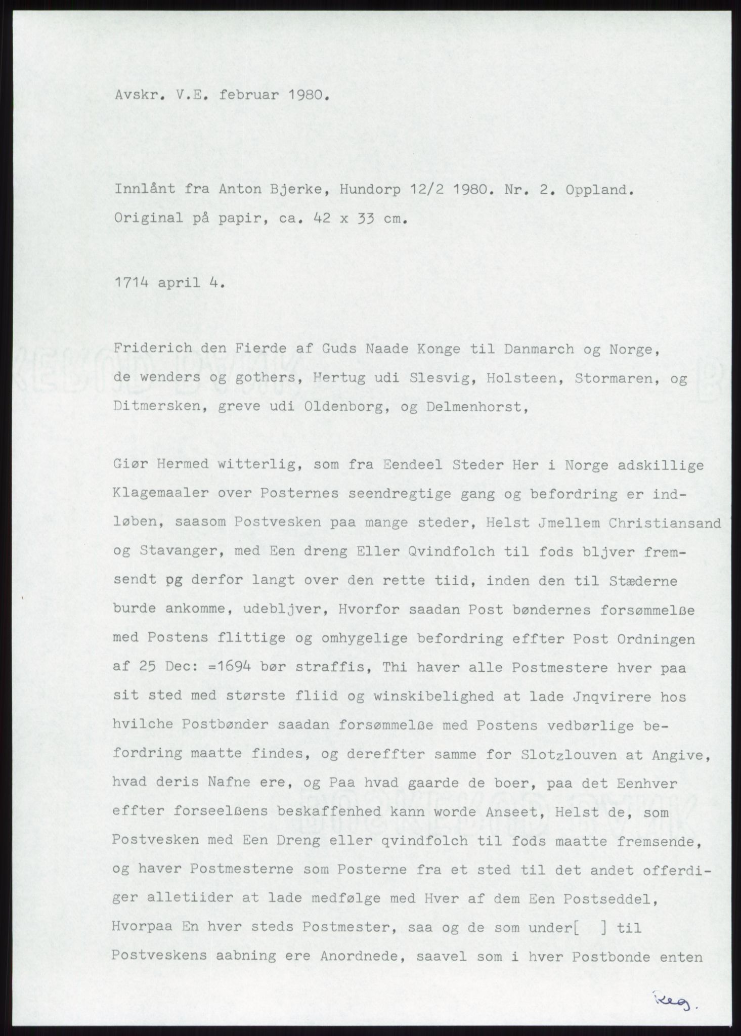 Samlinger til kildeutgivelse, Diplomavskriftsamlingen, RA/EA-4053/H/Ha, p. 1905