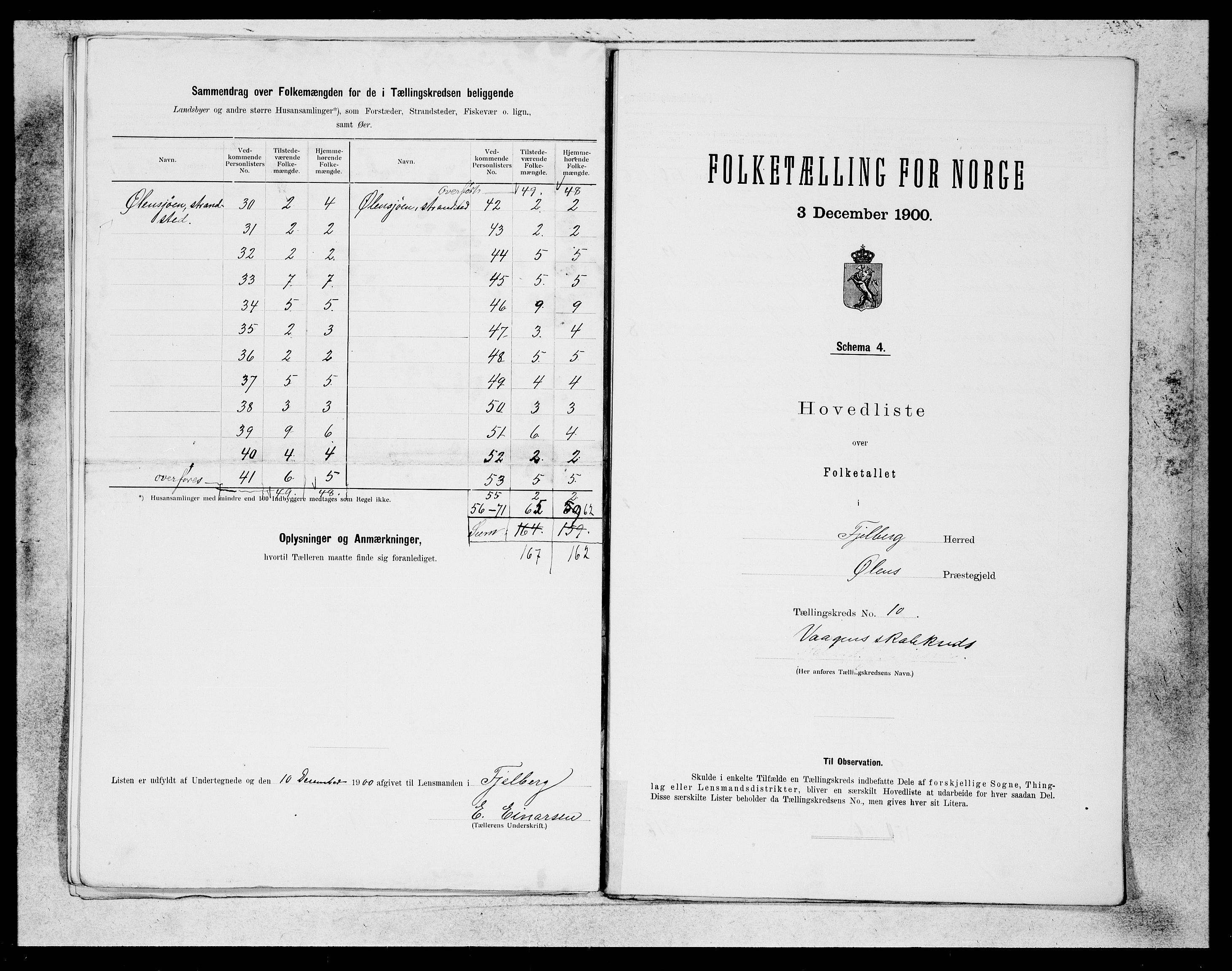 SAB, 1900 census for Fjelberg, 1900, p. 21