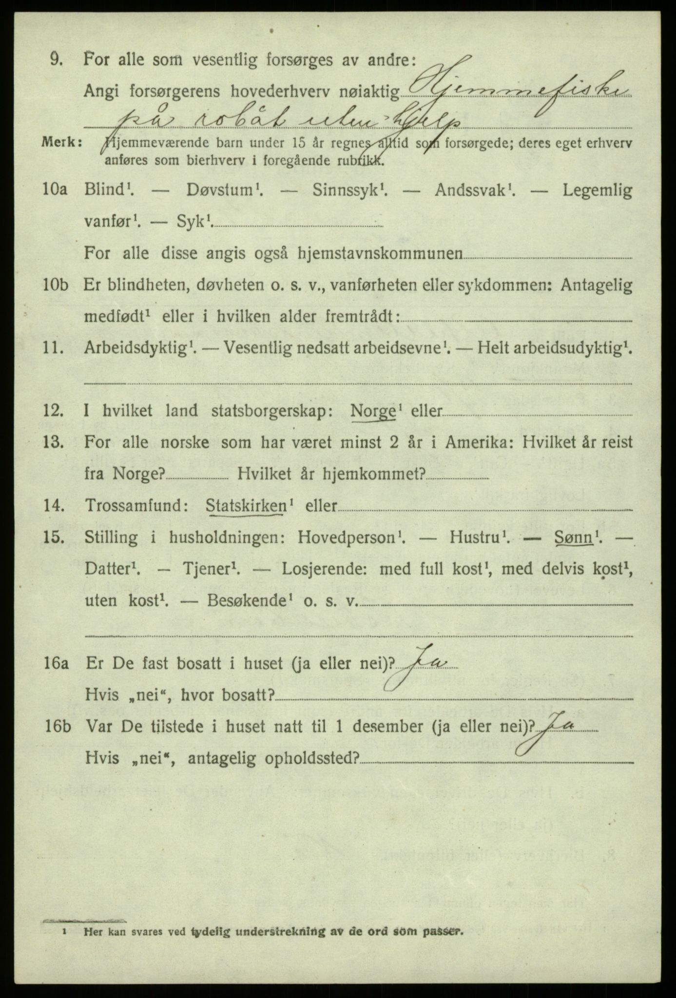 SAB, 1920 census for Fjell, 1920, p. 7115