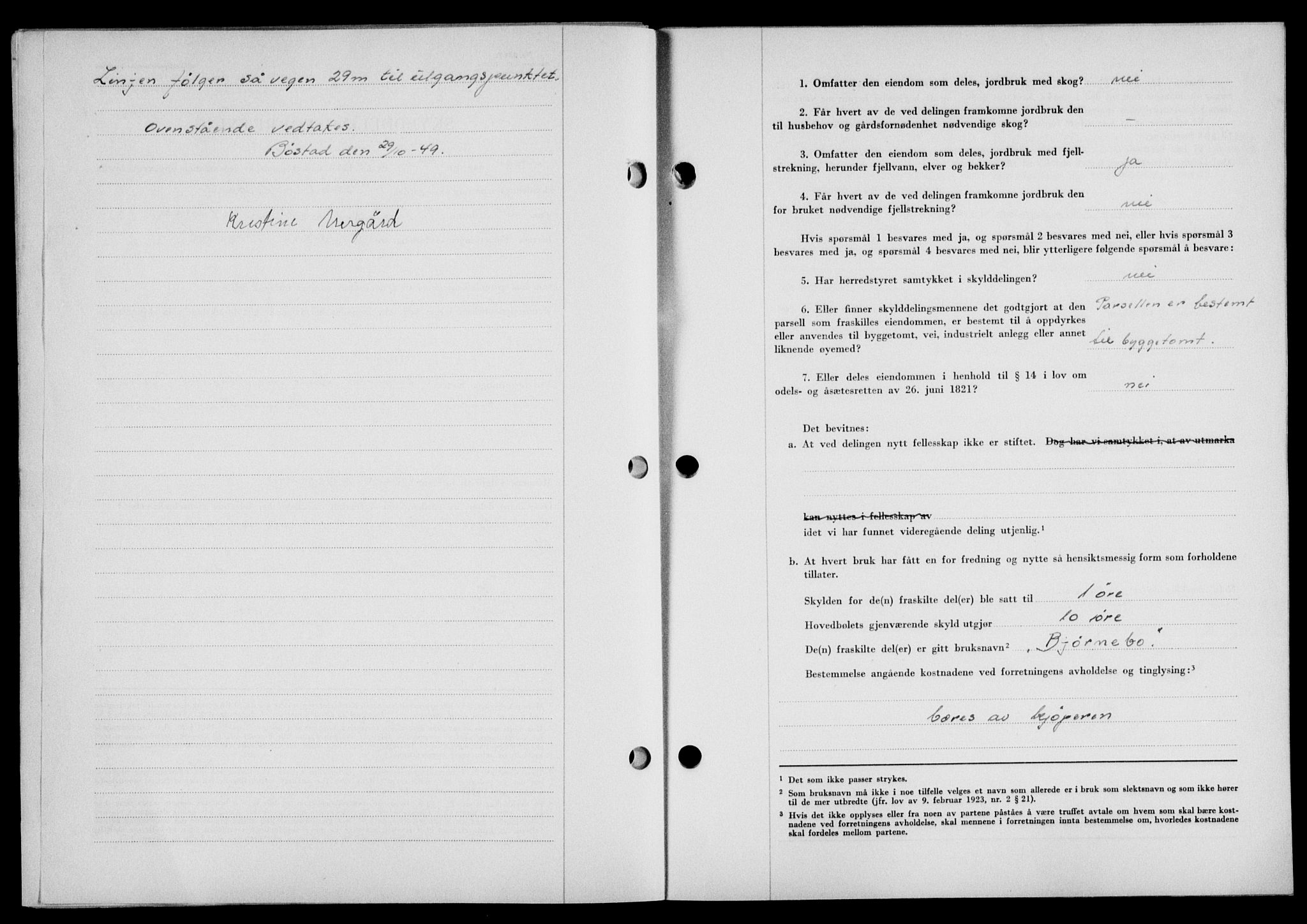 Lofoten sorenskriveri, SAT/A-0017/1/2/2C/L0022a: Mortgage book no. 22a, 1949-1950, Diary no: : 2772/1949