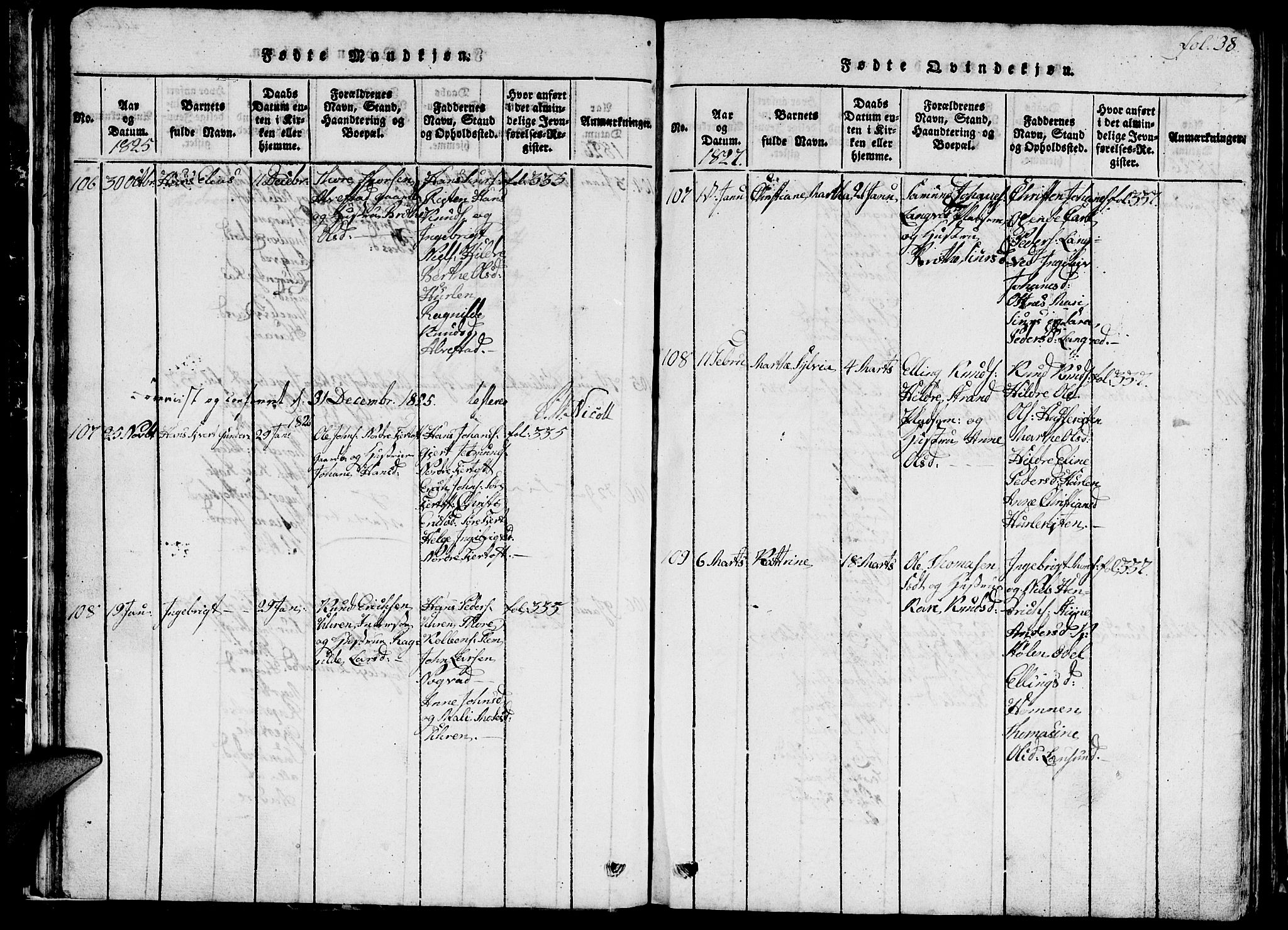 Ministerialprotokoller, klokkerbøker og fødselsregistre - Møre og Romsdal, AV/SAT-A-1454/536/L0506: Parish register (copy) no. 536C01, 1818-1859, p. 38