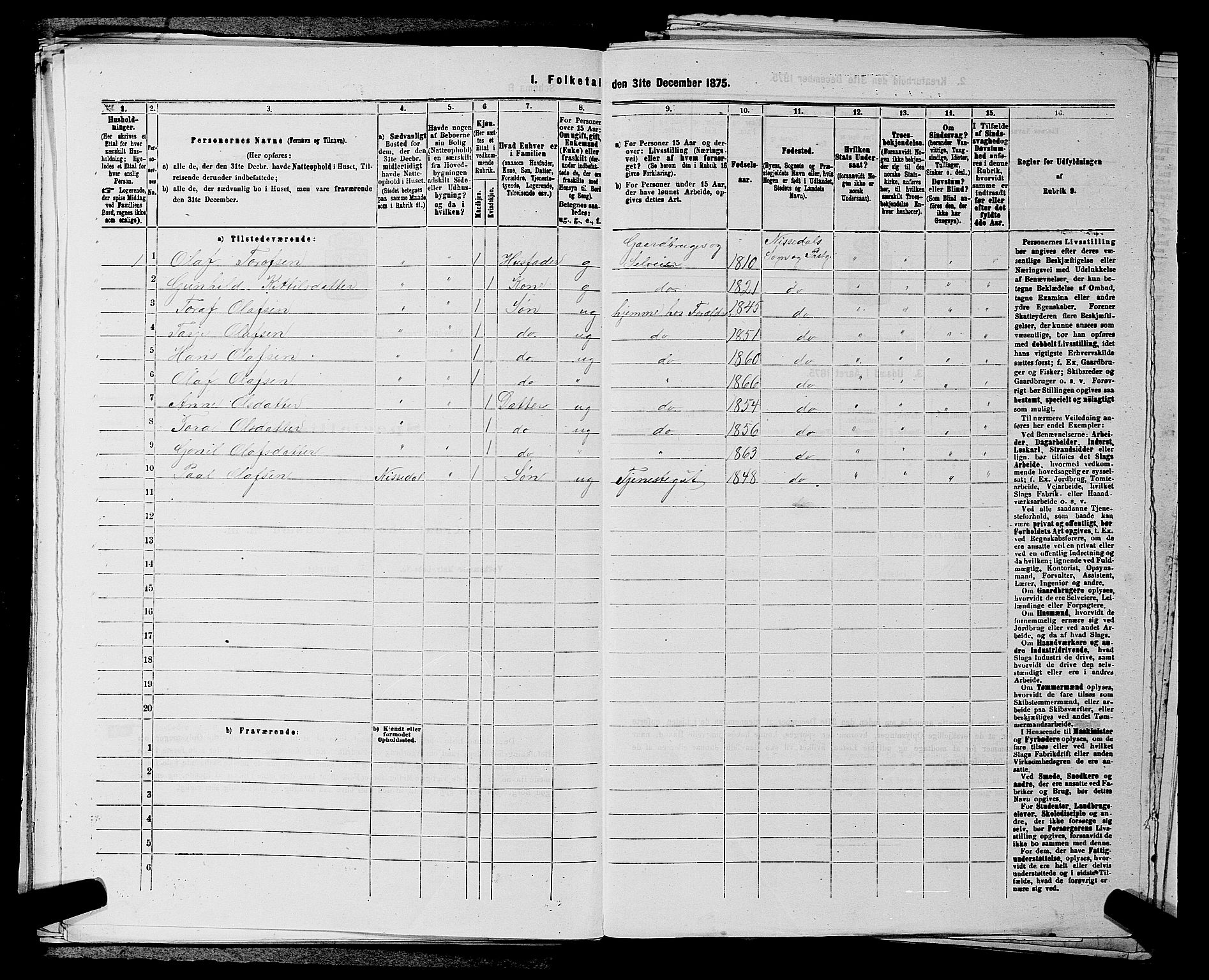 SAKO, 1875 census for 0830P Nissedal, 1875, p. 344