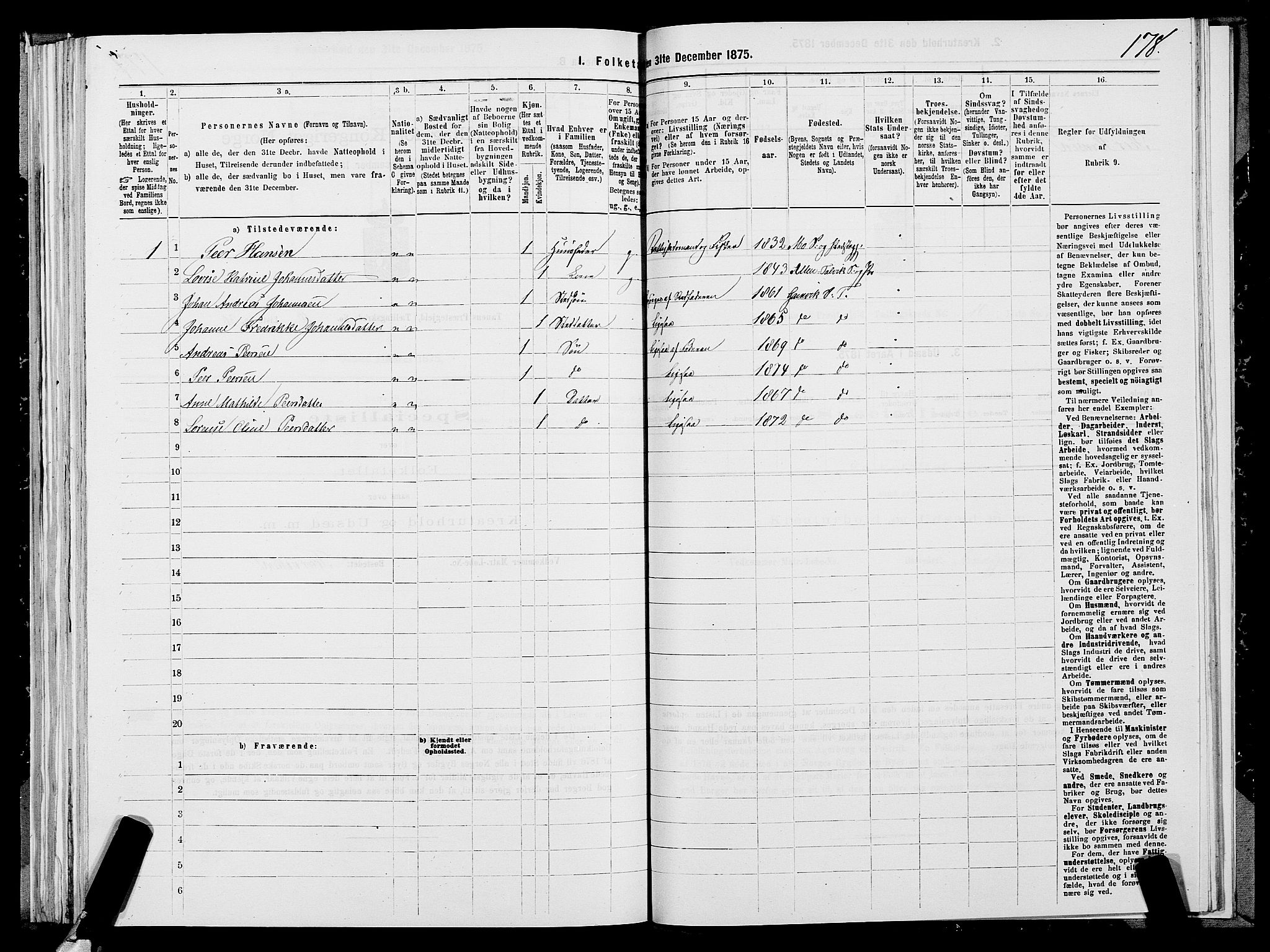 SATØ, 1875 census for 2025P Tana, 1875, p. 3178