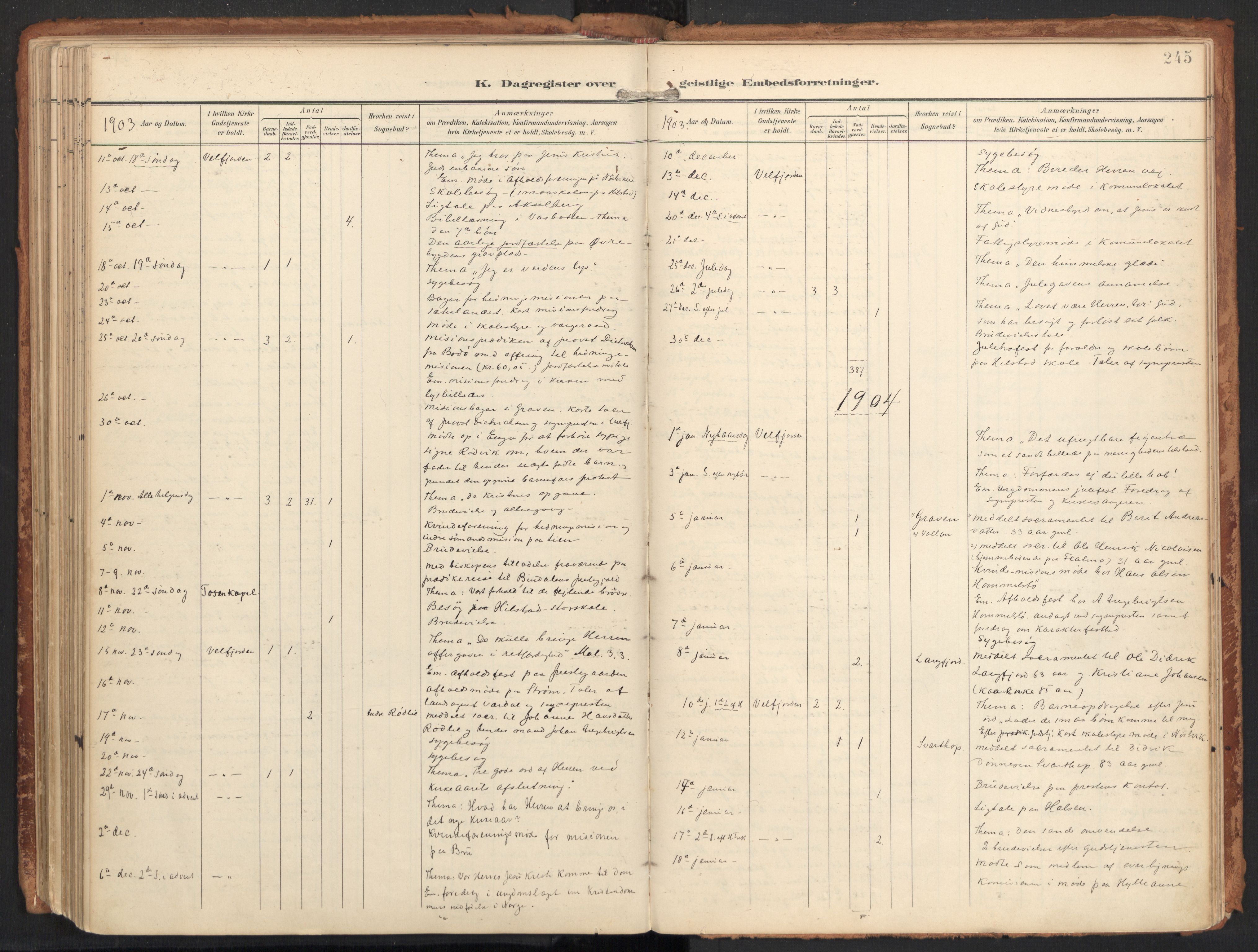 Ministerialprotokoller, klokkerbøker og fødselsregistre - Nordland, SAT/A-1459/814/L0227: Parish register (official) no. 814A08, 1899-1920, p. 245
