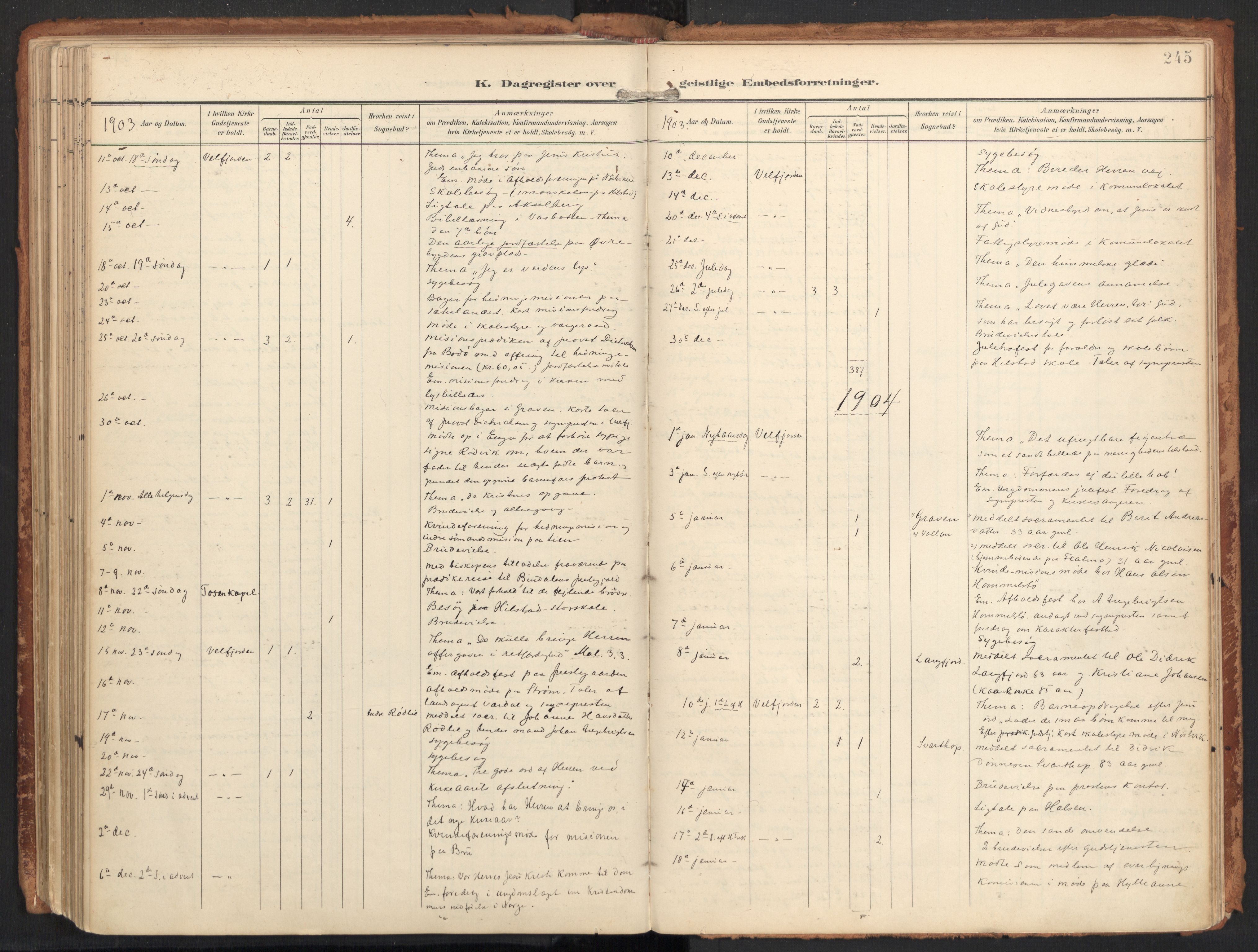 Ministerialprotokoller, klokkerbøker og fødselsregistre - Nordland, AV/SAT-A-1459/814/L0227: Parish register (official) no. 814A08, 1899-1920, p. 245