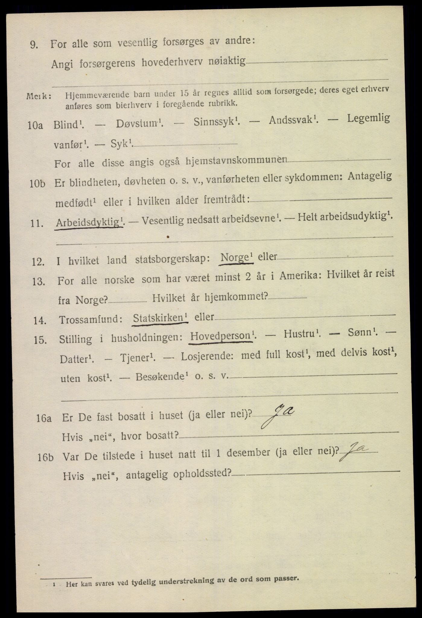 SAK, 1920 census for Sør-Audnedal, 1920, p. 4848