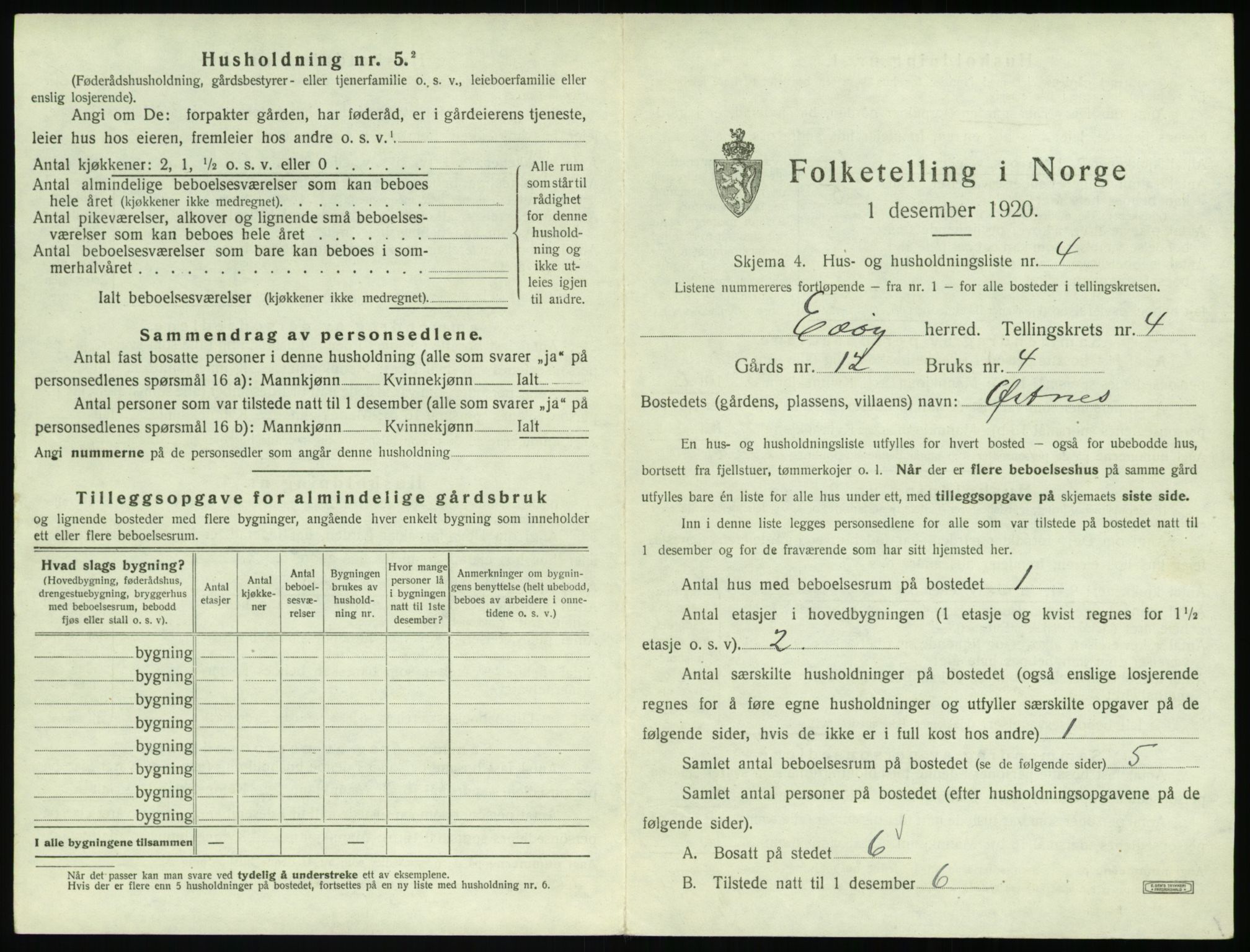 SAT, 1920 census for Edøy, 1920, p. 196