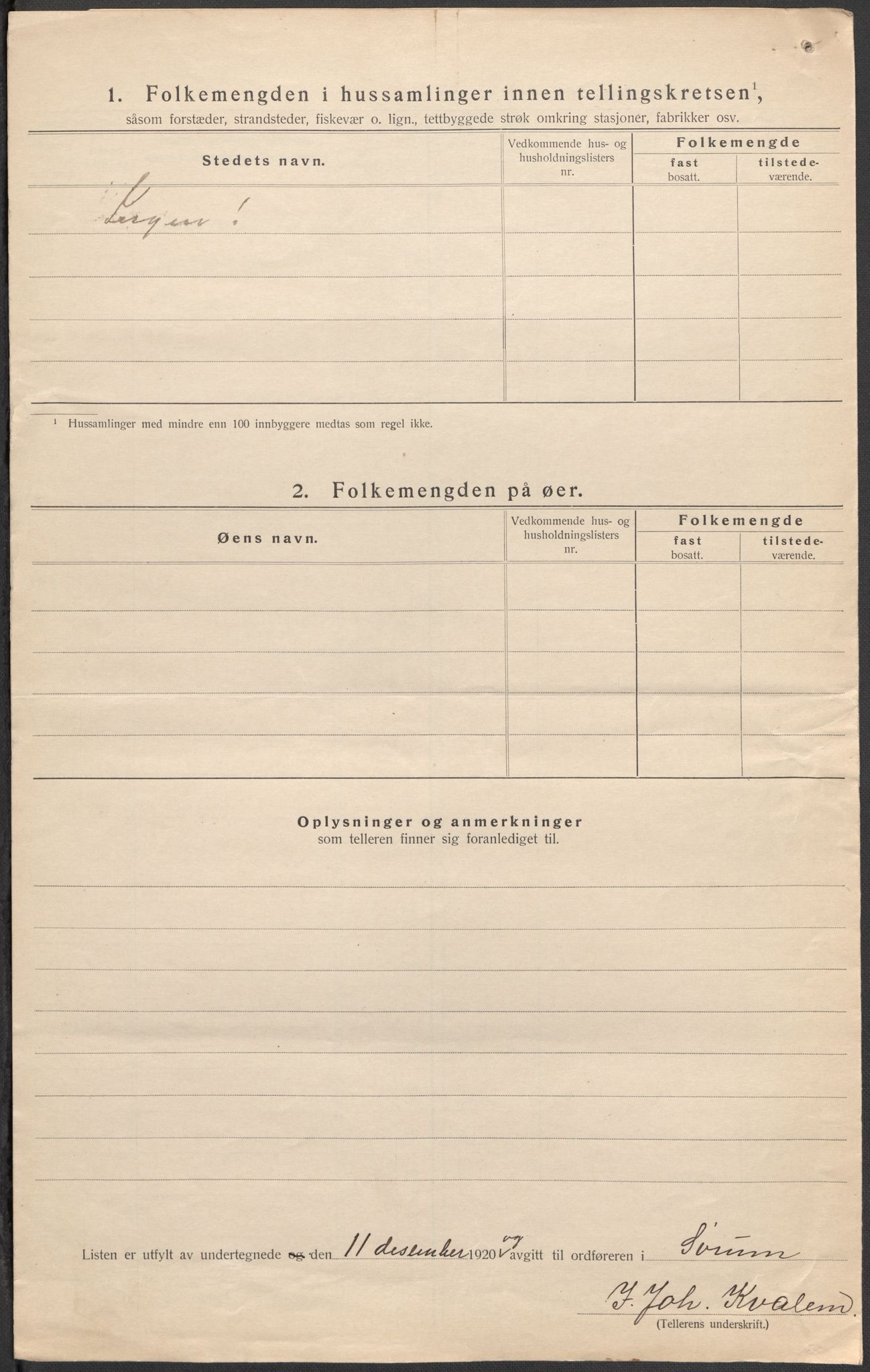 SAO, 1920 census for Sørum, 1920, p. 15